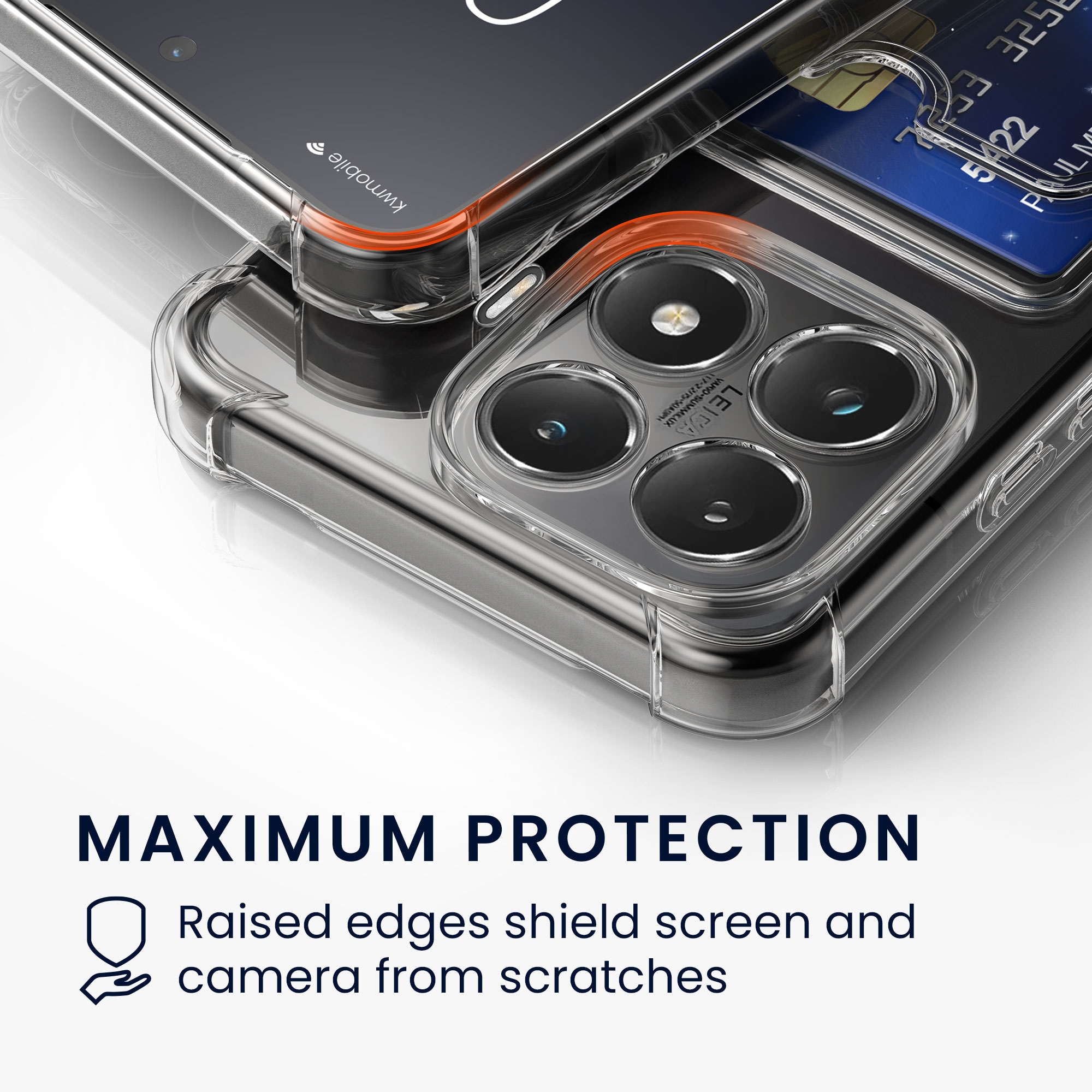 TPU pouzdro s kapsou na kartu pro Xiaomi 15T Pro kwmobile kapsa na kartu - transparentní
