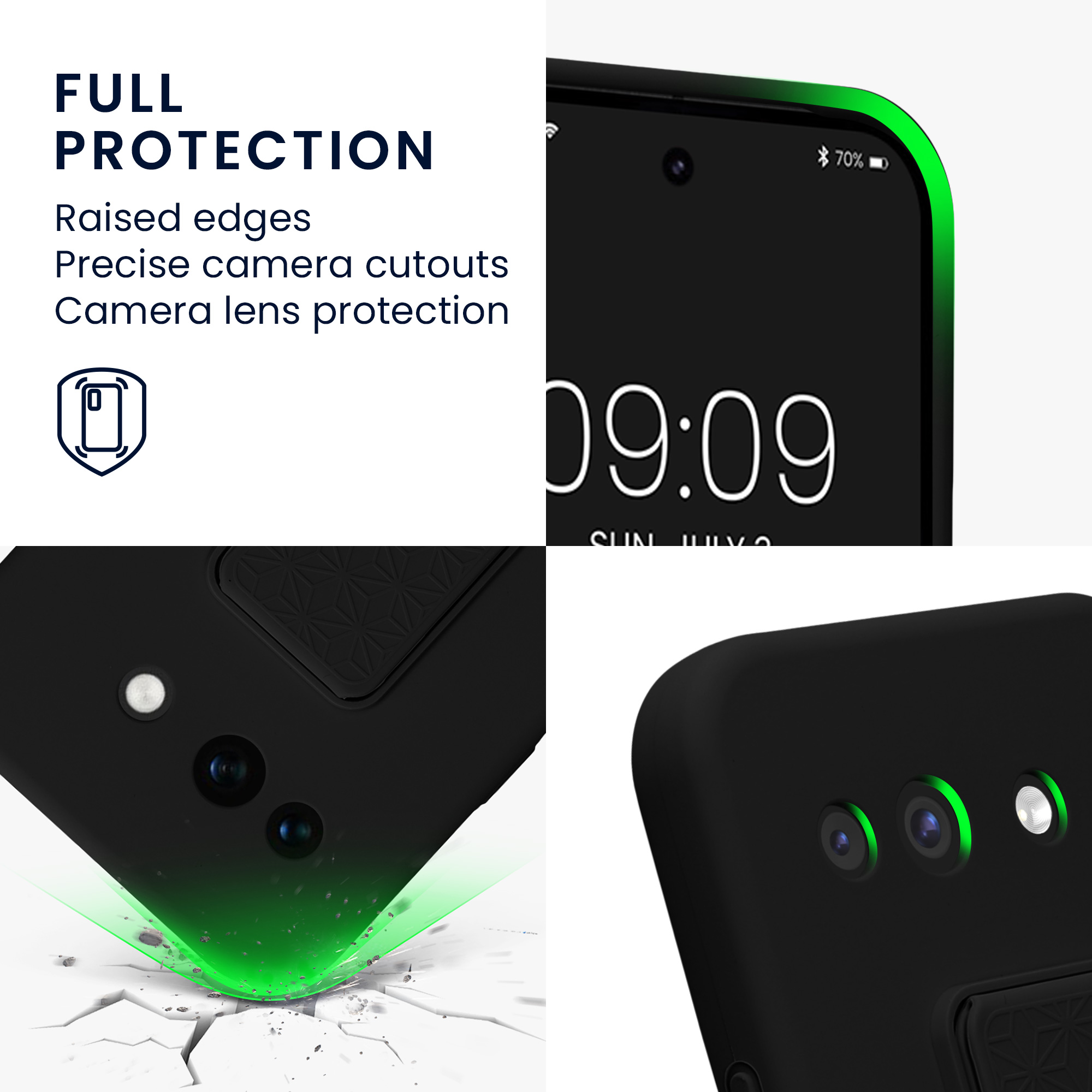 Pouzdro pro Google Pixel 10a kwmobile se stojánkem s poutkem silikonové - černá