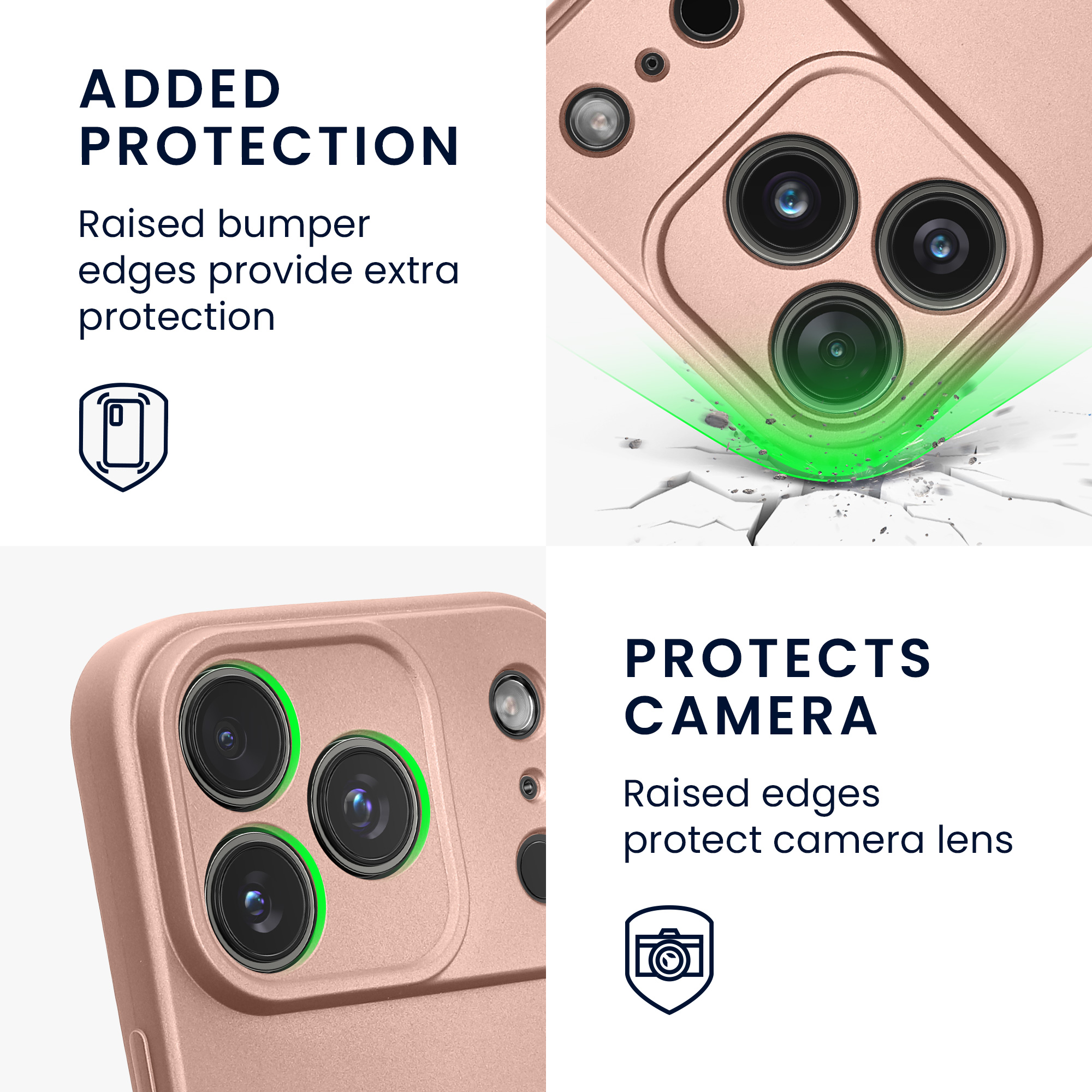 Pouzdro pro Apple iPhone 18 Pro / iPhone 17 Pro kwmobile metalické TPU - metalická růžové zlato