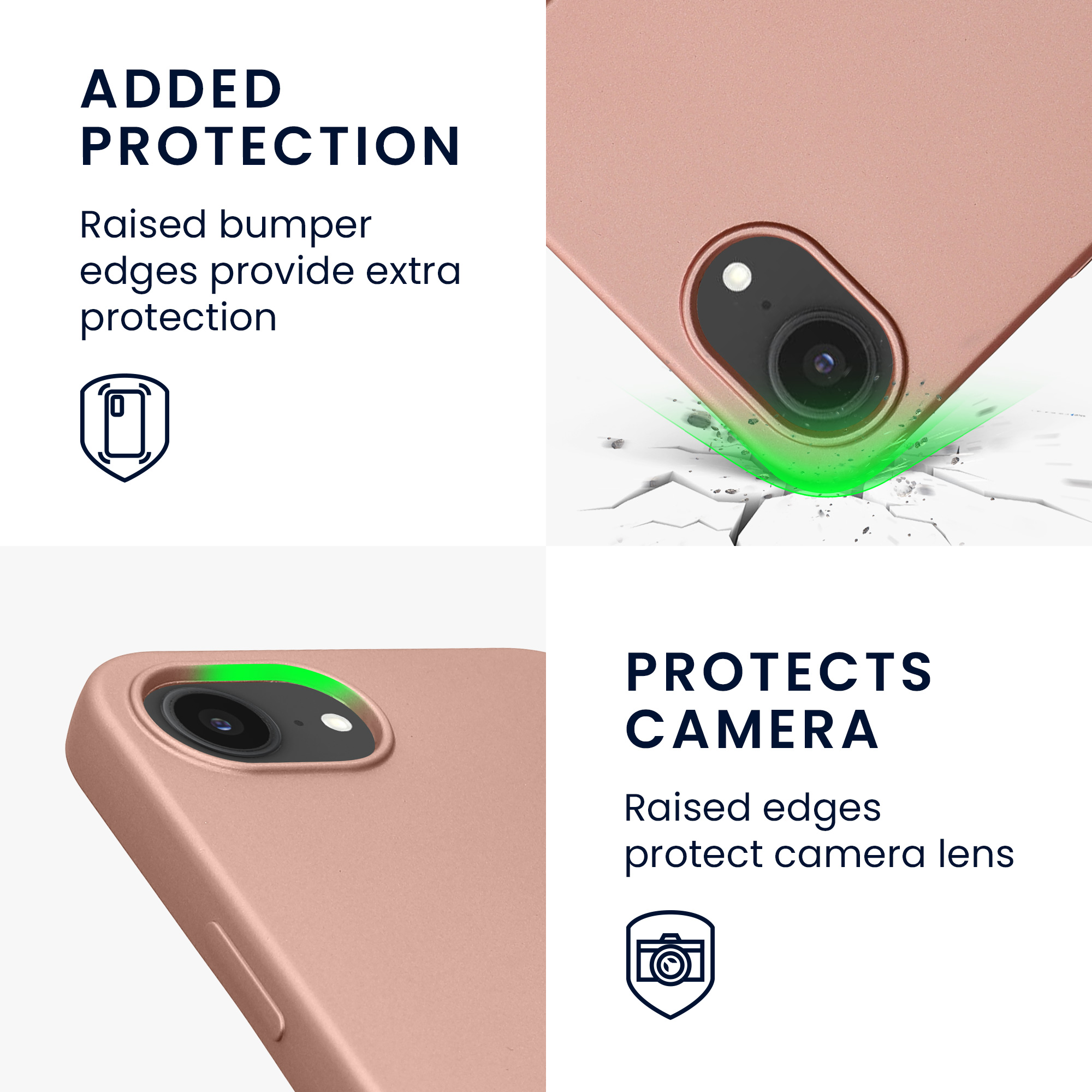 Pouzdro pro Apple iPhone 17e / iPhone 16e kwmobile metalické TPU - metalická růžové zlato