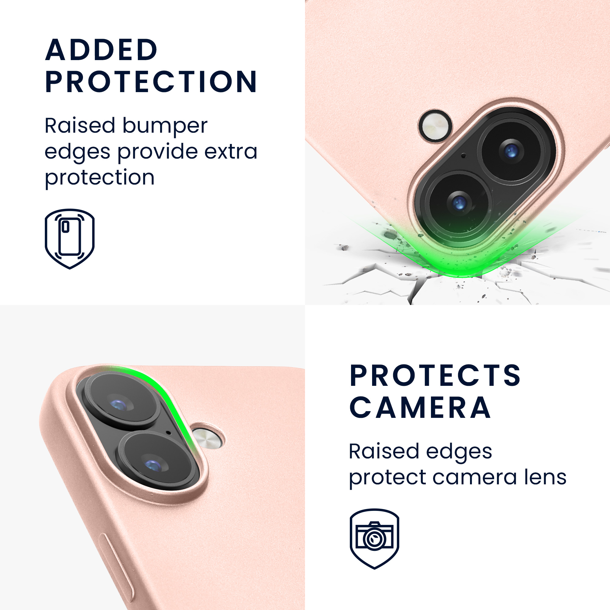 Pouzdro pro Apple iPhone 16 kwmobile tenké metalické silikonové - metalická růžové zlato
