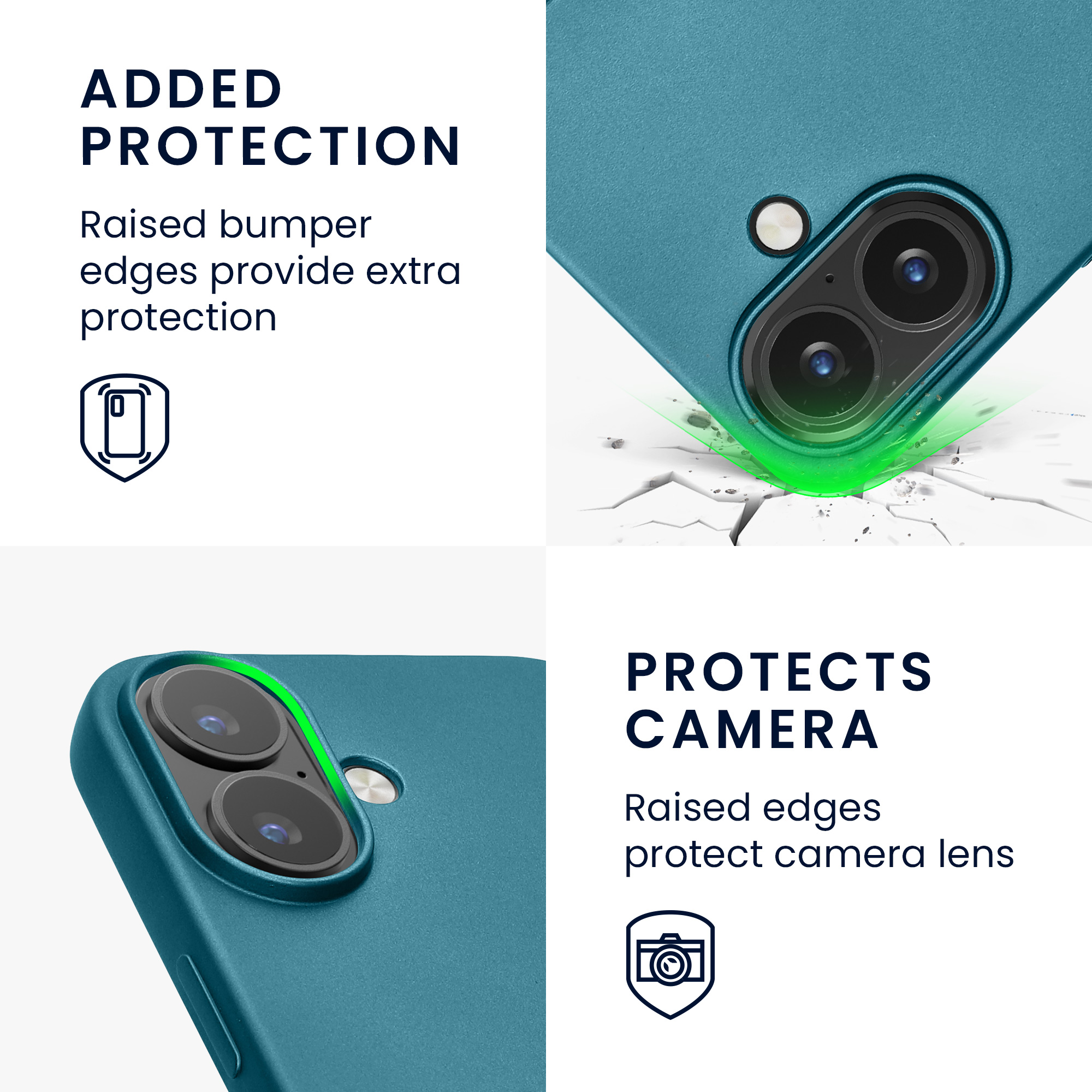 Pouzdro pro Apple iPhone 16 kwmobile tenké metalické silikonové - metalická karibská modrá