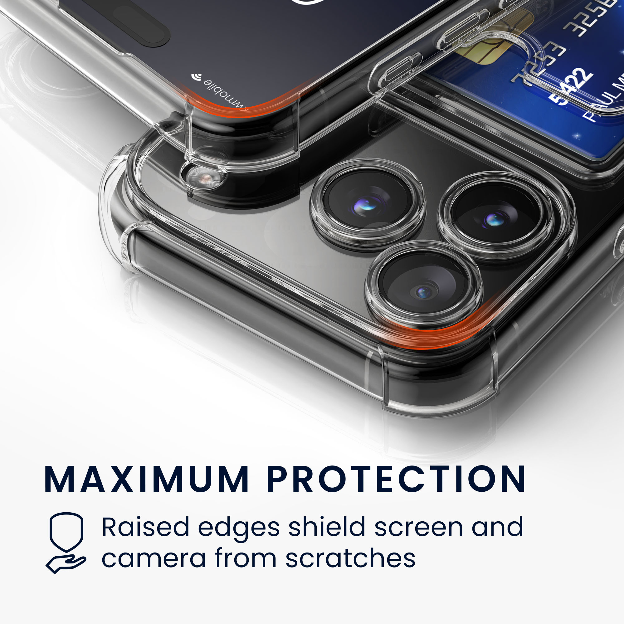 TPU pouzdro s kapsou na kartu pro Apple iPhone 18 Pro / iPhone 17 Pro kwmobile kapsa na kartu - transparentní