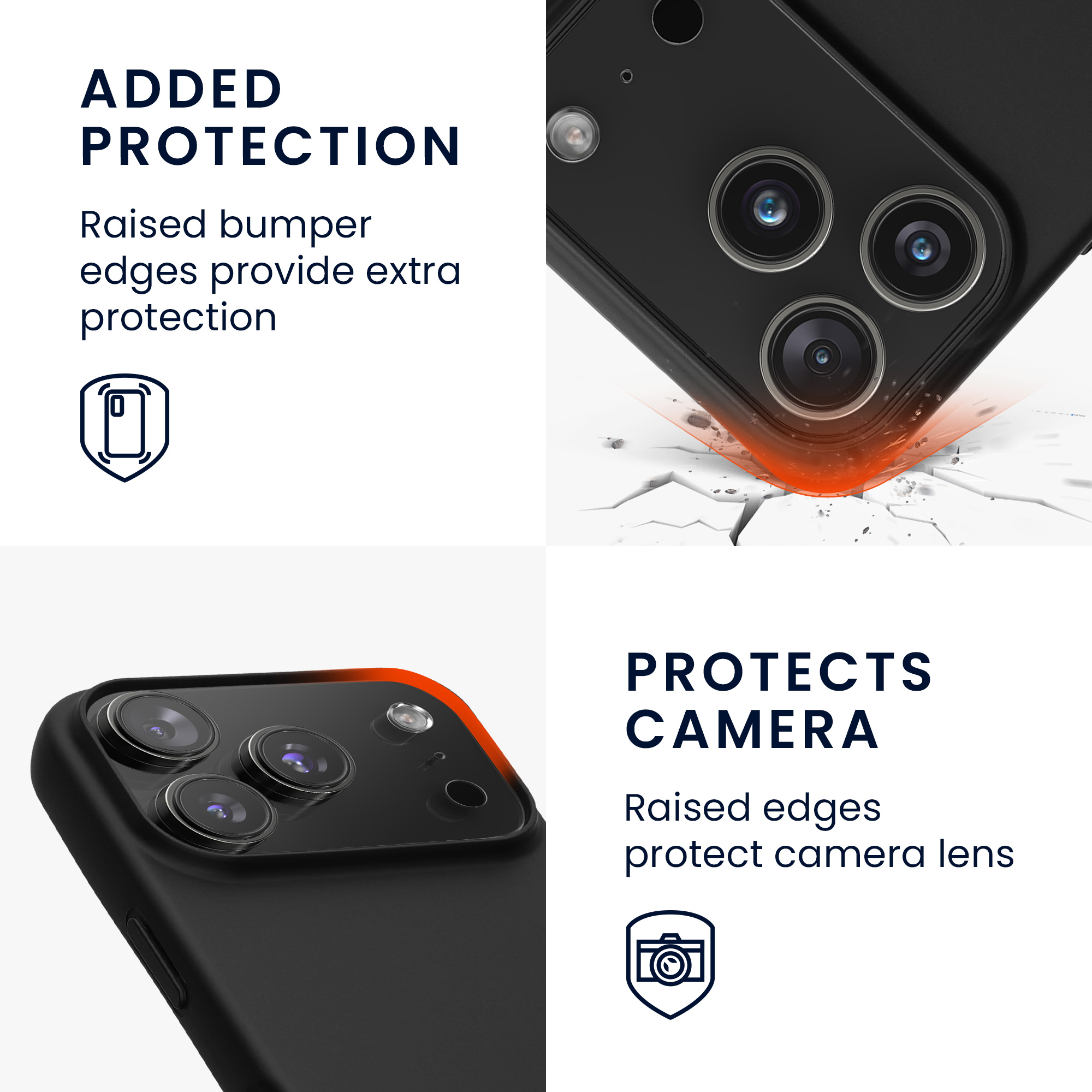 Matný TPU silikonový kryt pro Apple iPhone 18 Pro / iPhone 17 Pro, podšívka z mikrovlákna a vyvýšené okraje kwmobile ‑ matná černá