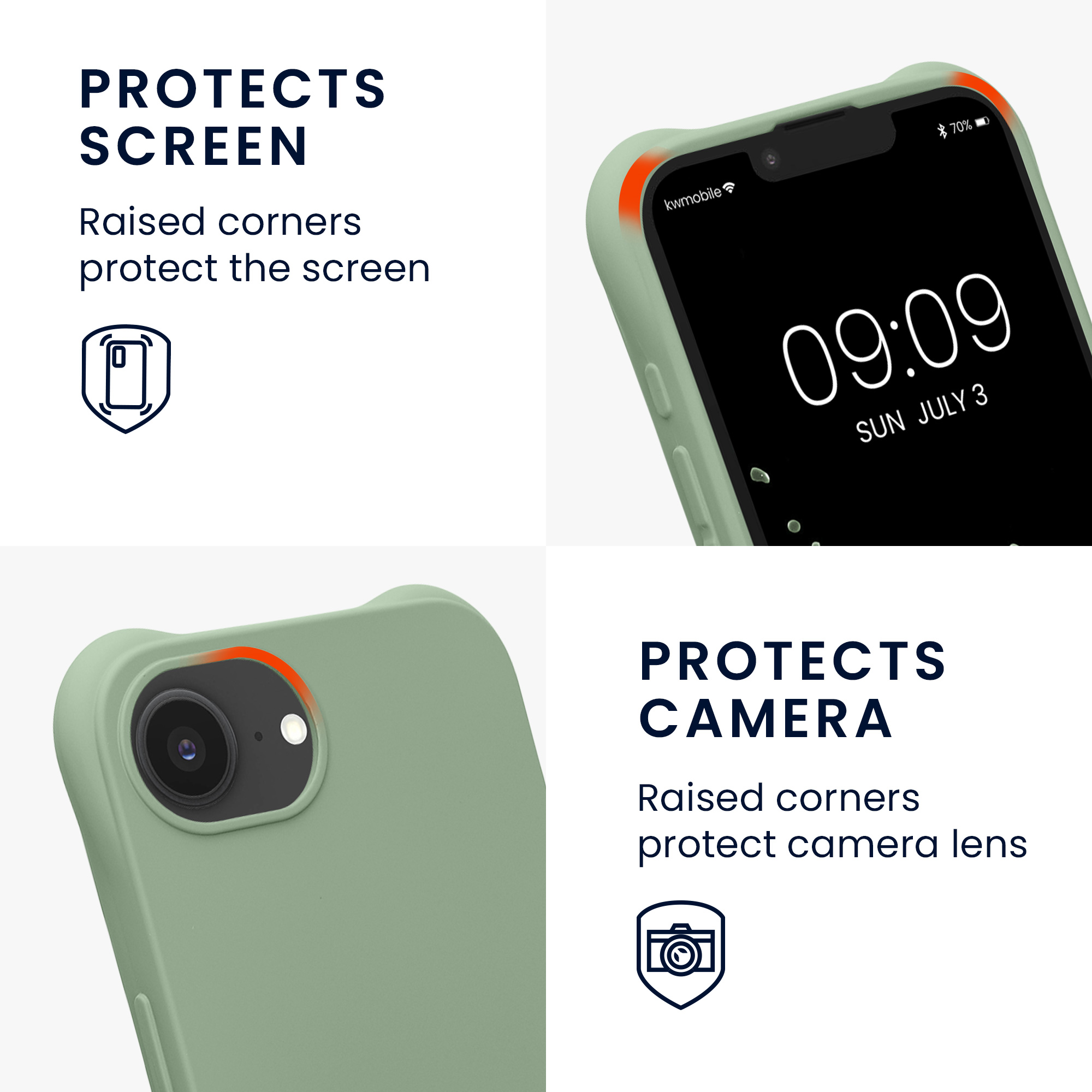 Pouzdro s popruhem (crossbody) pro Apple iPhone 17e / iPhone 16e kwmobile silikonové - šedozelená
