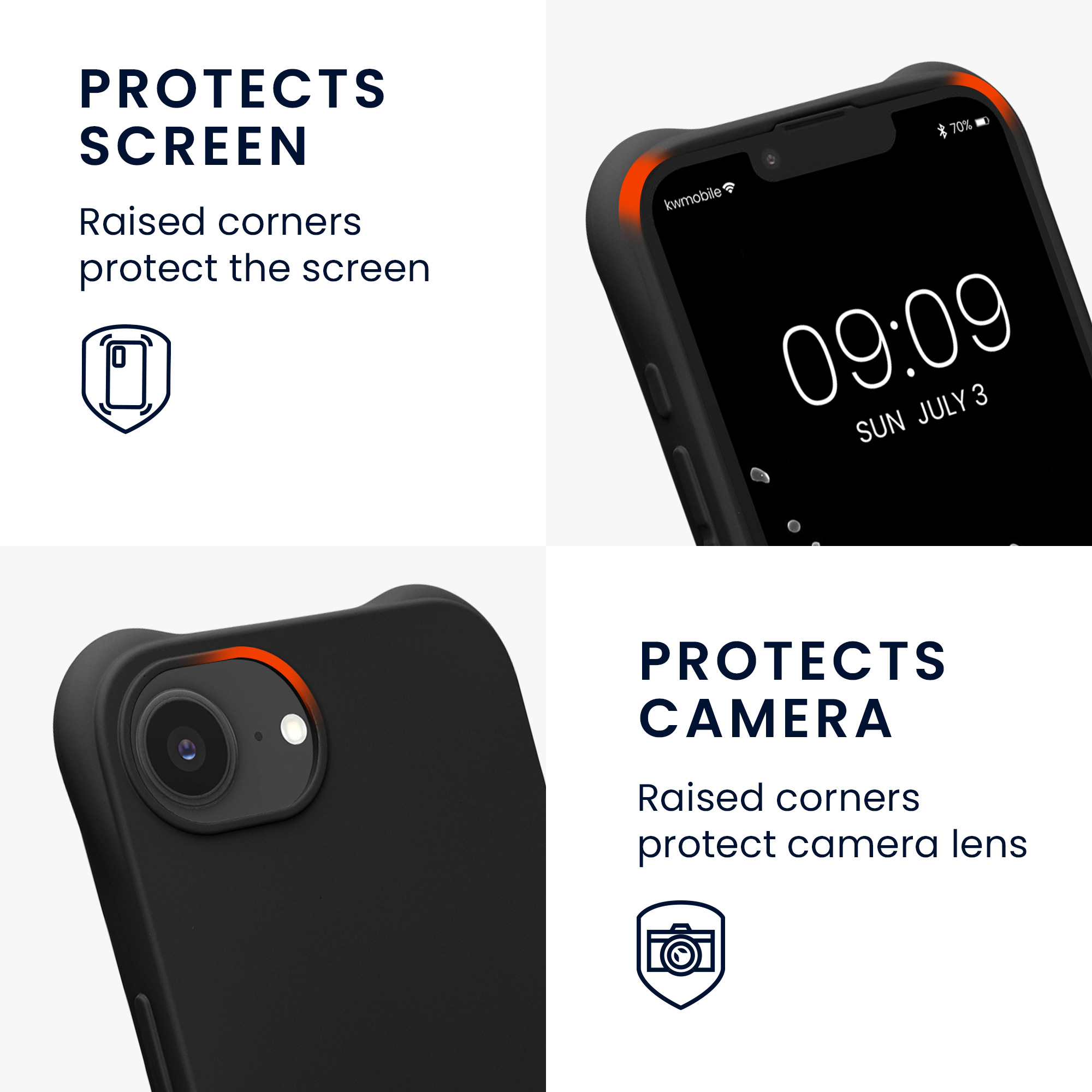 Pouzdro s popruhem (crossbody) pro Apple iPhone 17e / iPhone 16e kwmobile silikonové - černá