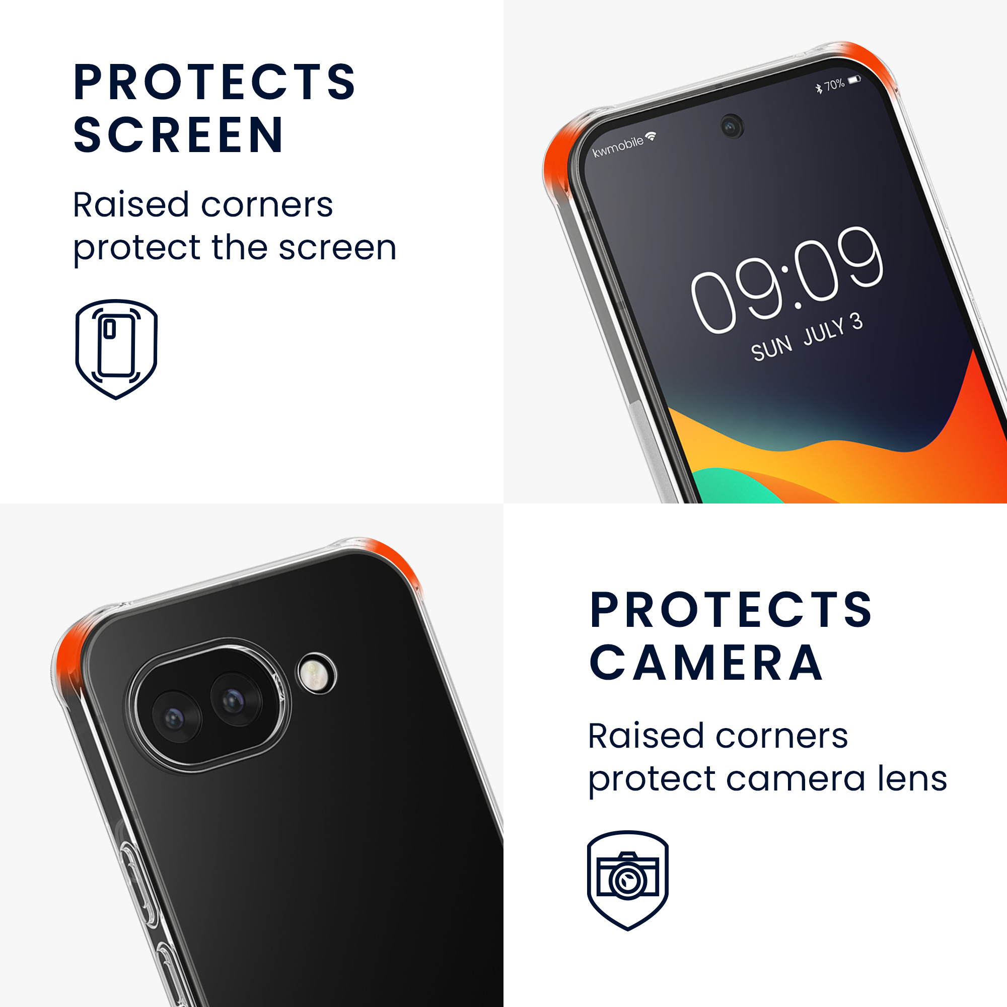Pouzdro s popruhem (crossbody) pro Google Pixel 10a kwmobile TPU - transparentní / černá