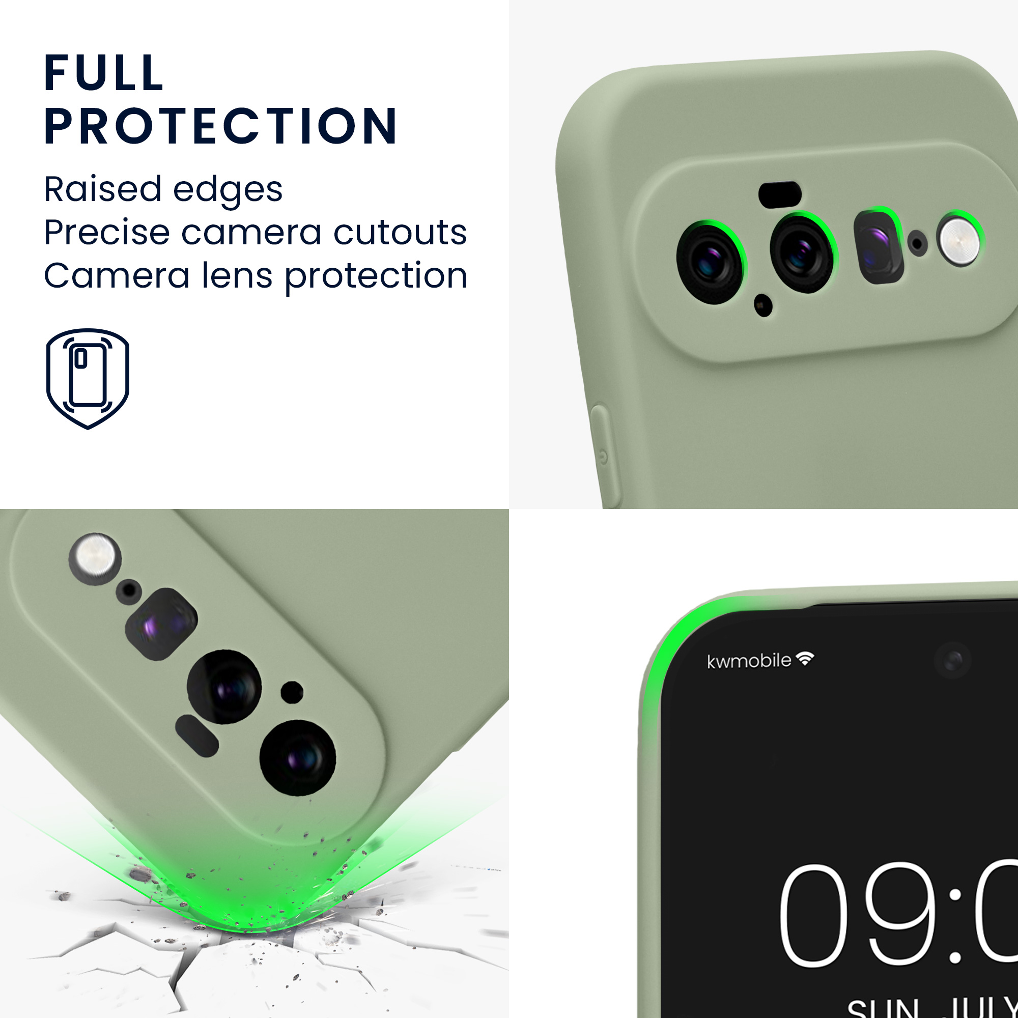 Pouzdro pro Google Pixel 11 kwmobile tenké TPU - šedozelená