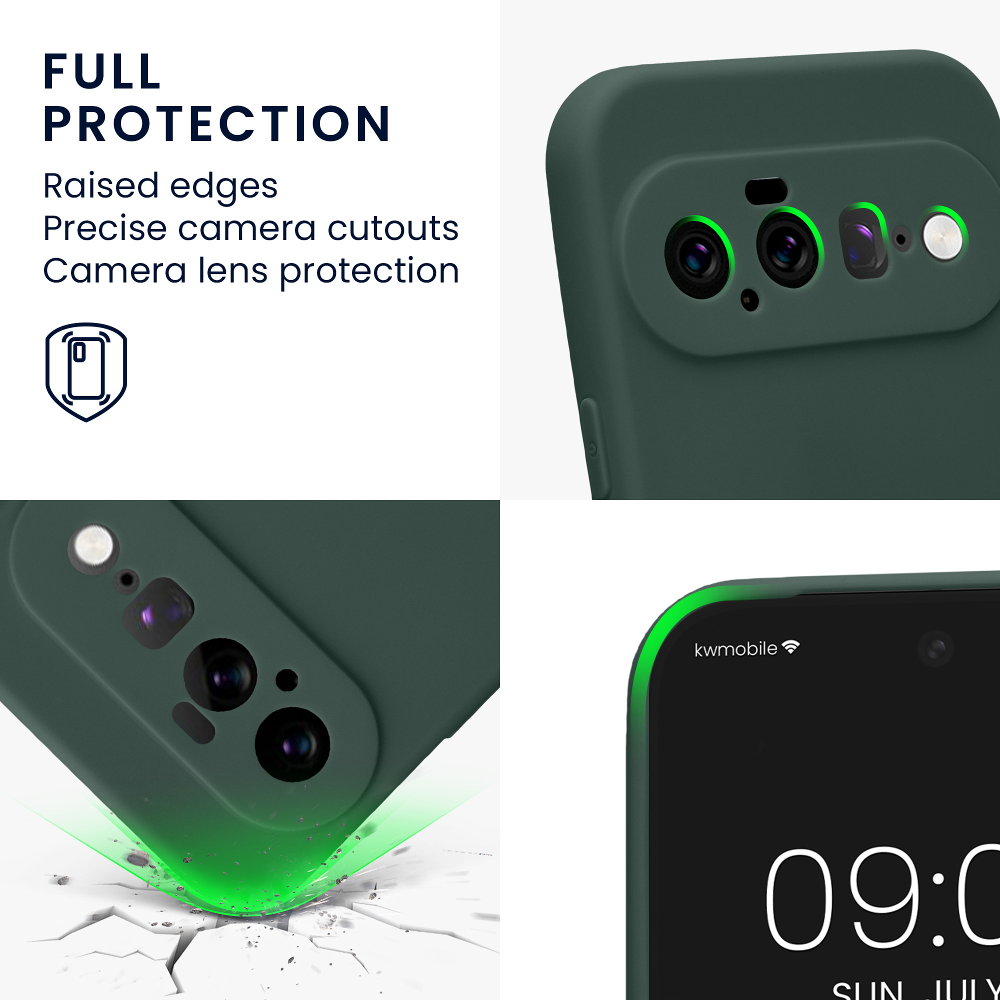Pouzdro pro Google Pixel 11 kwmobile tenké TPU - mechově zelená