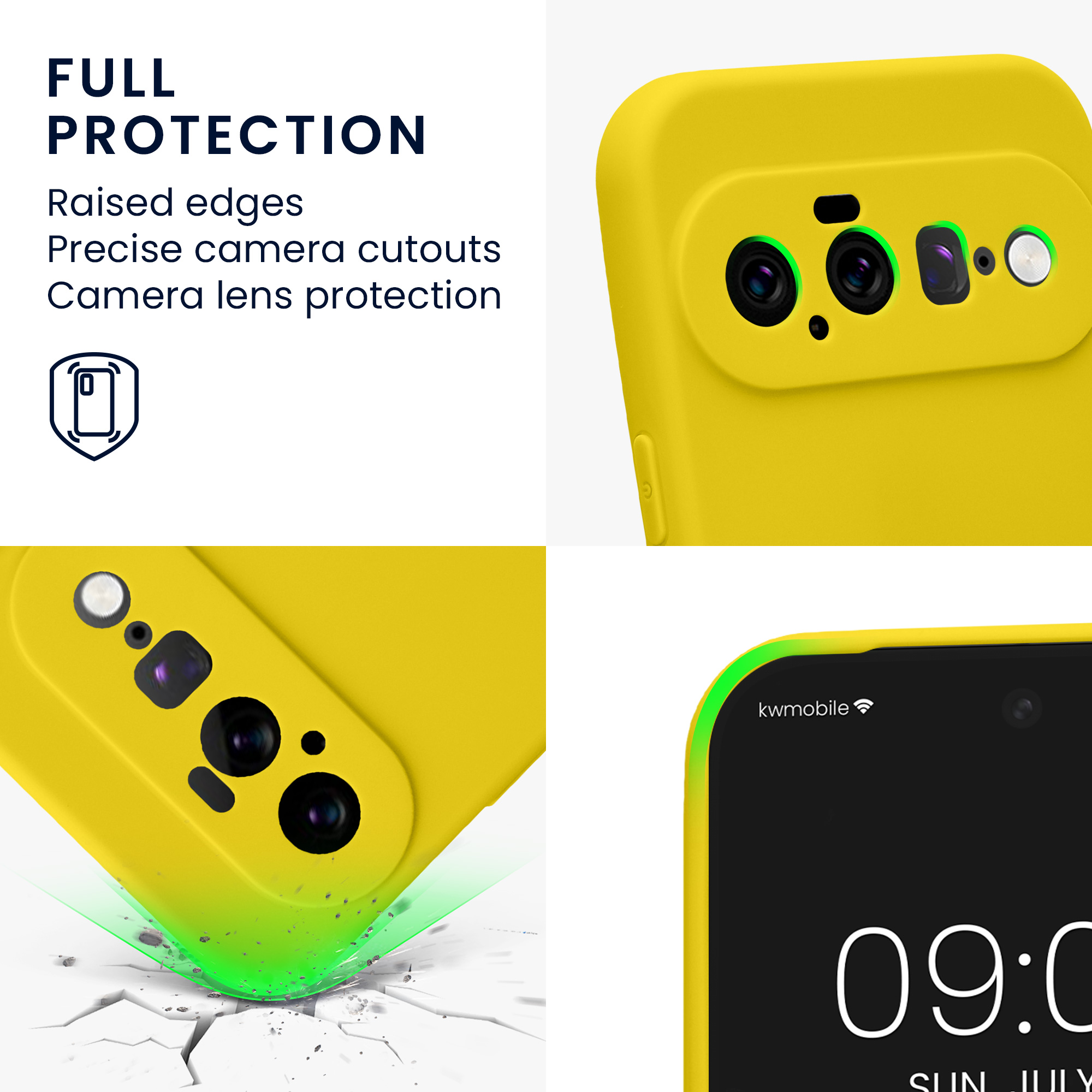 Pouzdro pro Google Pixel 11 kwmobile tenké TPU - zářivě žlutá