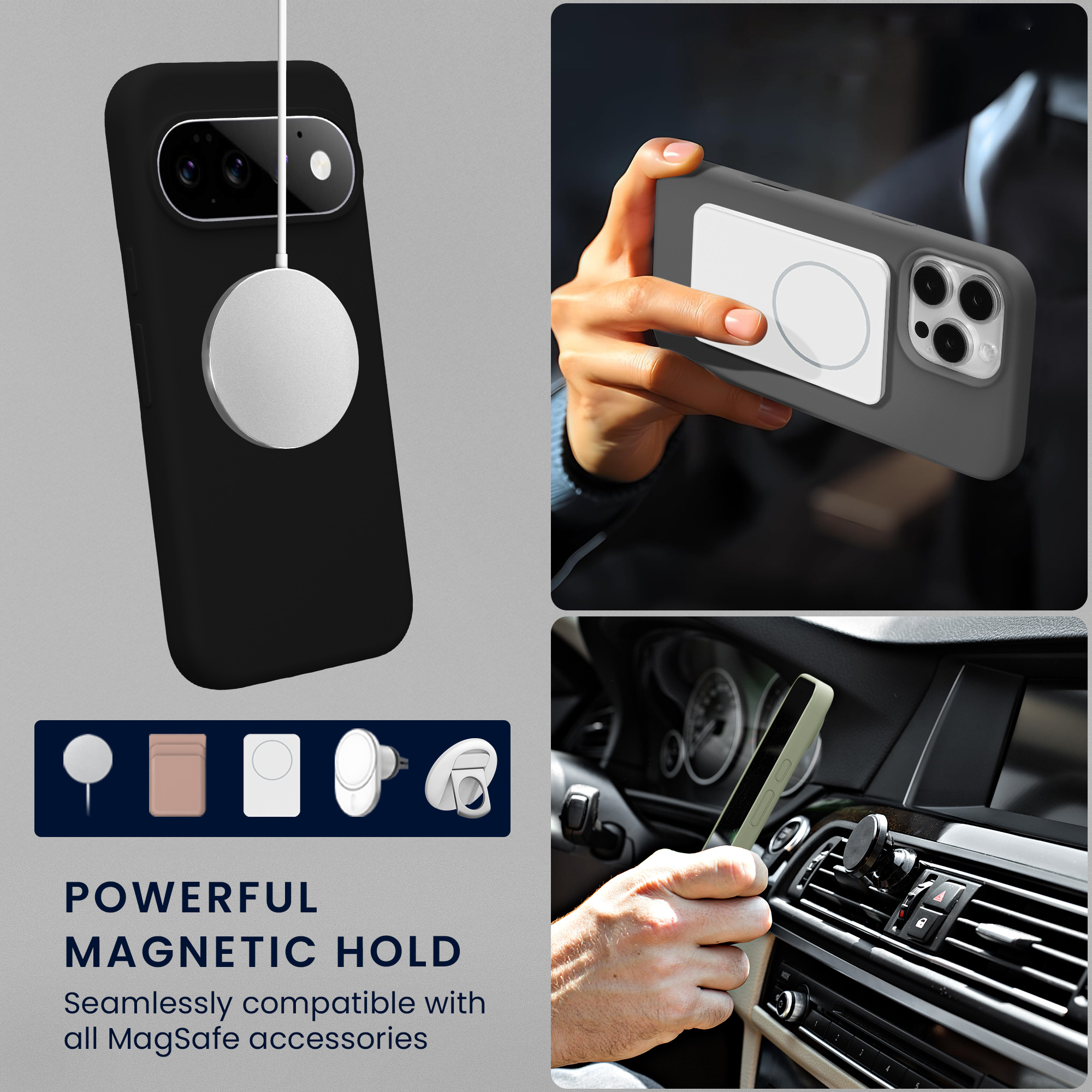 TPU silikonové pouzdro pro Google Pixel 11 / Pixel 11 Pro kwmobile MagSafe - černá