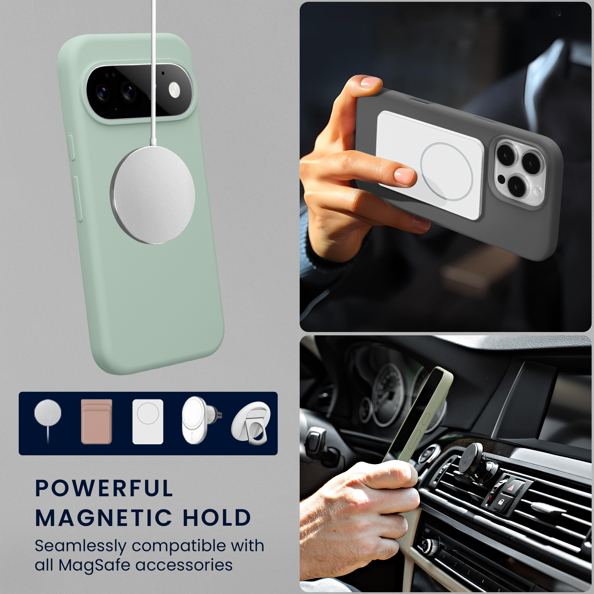 TPU silikonové pouzdro pro Google Pixel 11 / Pixel 11 Pro kwmobile MagSafe - světle mátová