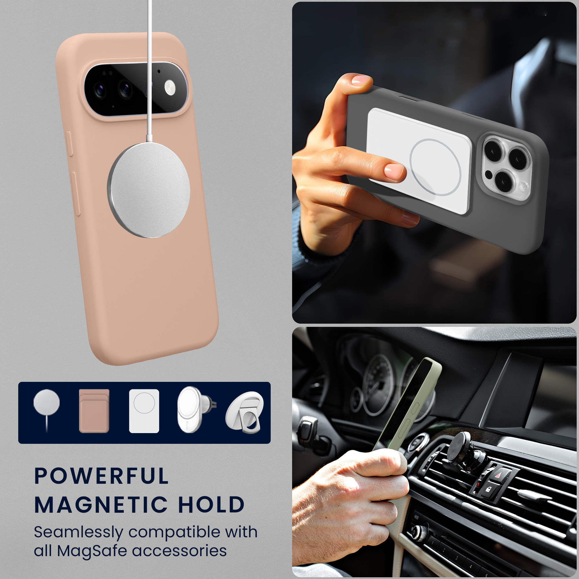 TPU silikonové pouzdro pro Google Pixel 11 / Pixel 11 Pro kwmobile MagSafe - starorůžová