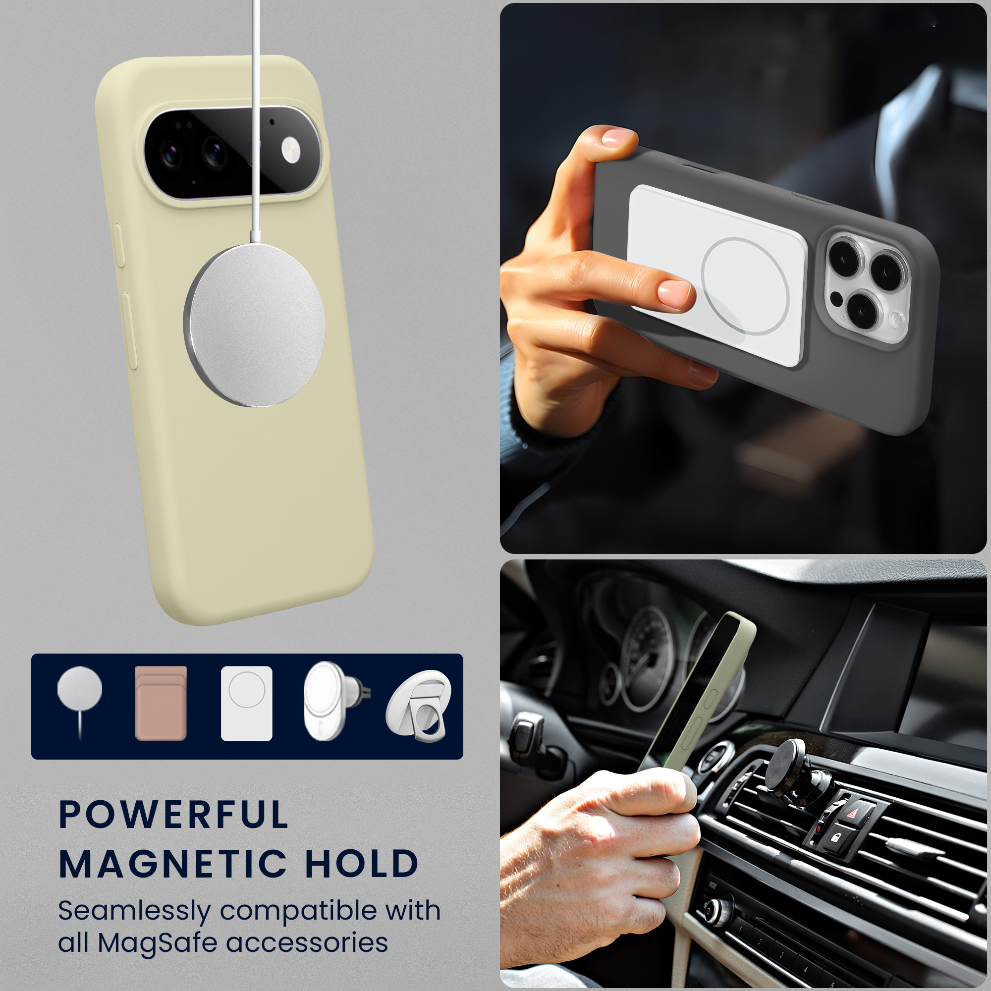 TPU silikonové pouzdro pro Google Pixel 11 / Pixel 11 Pro kwmobile MagSafe - pistáciová zelená
