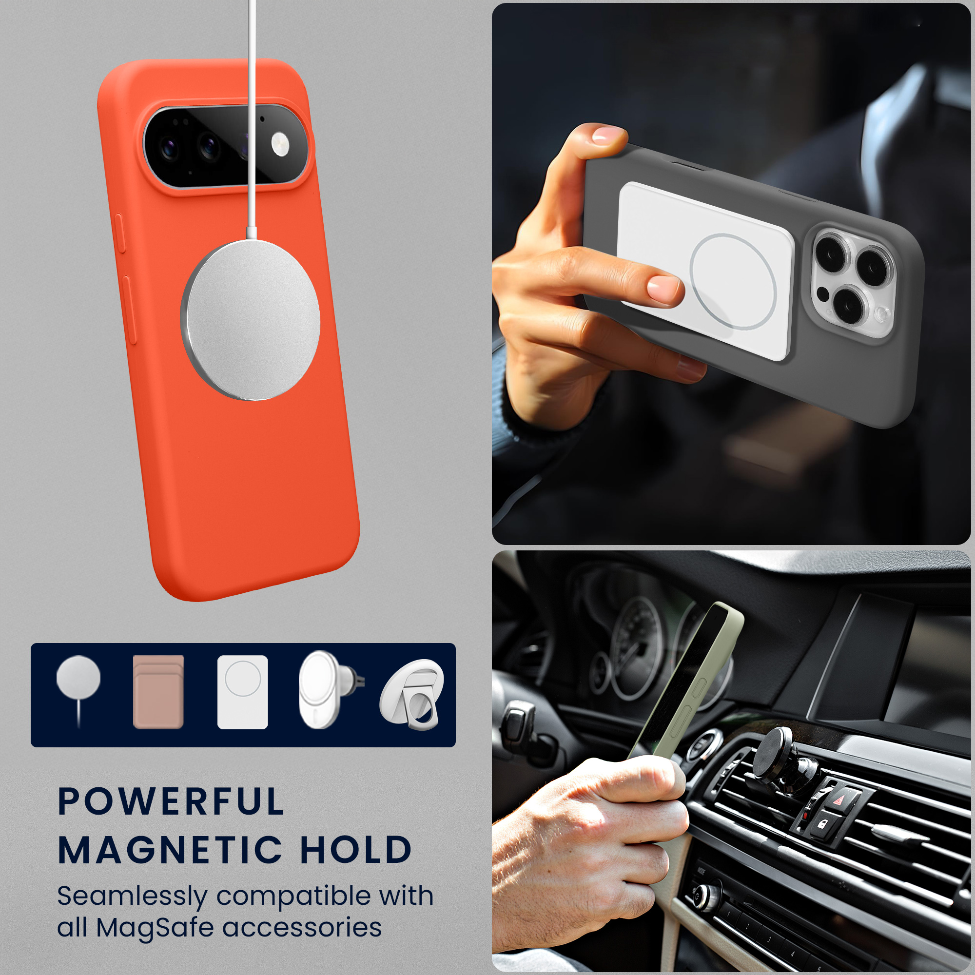 TPU silikonové pouzdro pro Google Pixel 11 Pro XL kwmobile MagSafe - neonově korálová