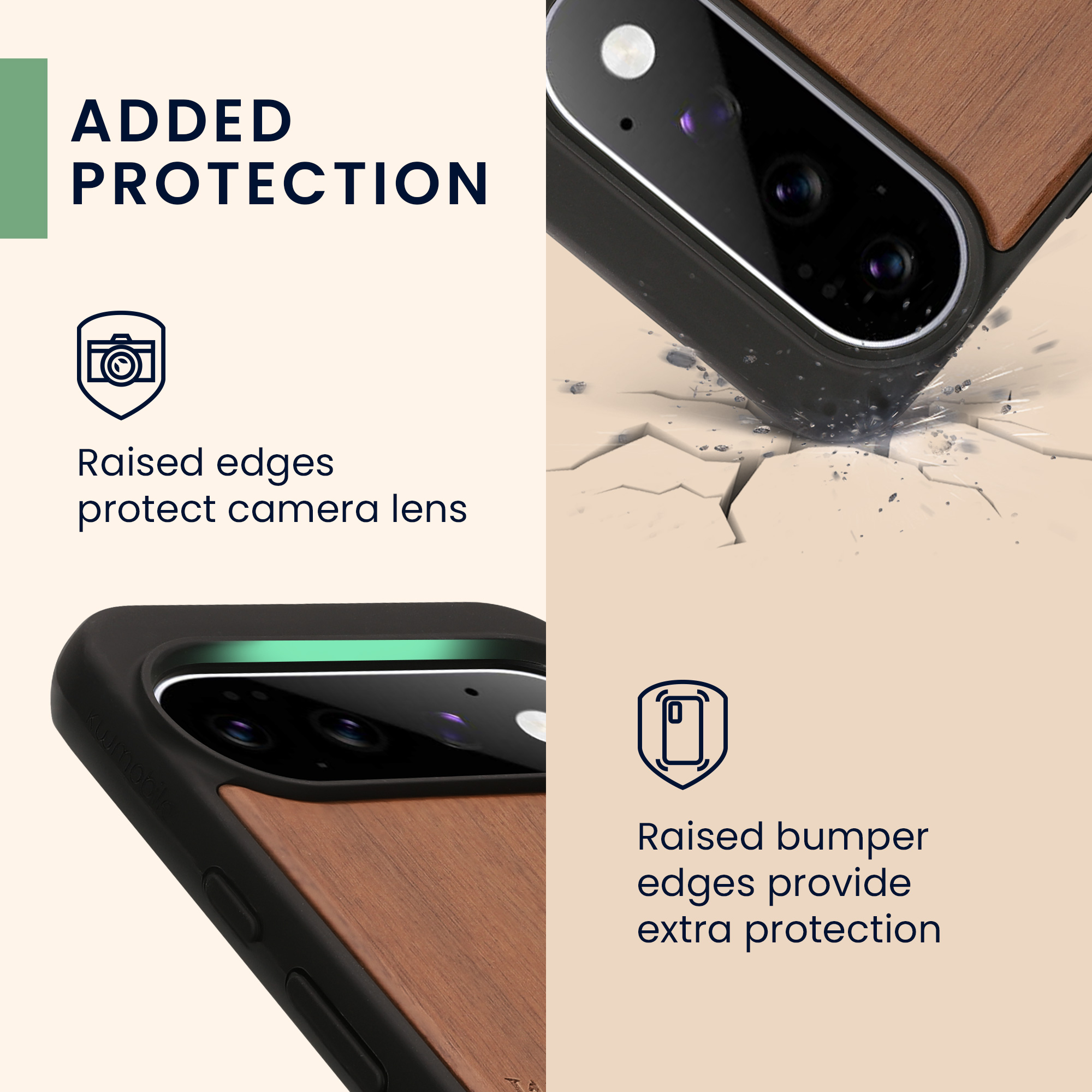 Dřevěné pouzdro pro Google Pixel 11 Pro XL kwmobile - tvrdý obal v tmavě hnědé barvě