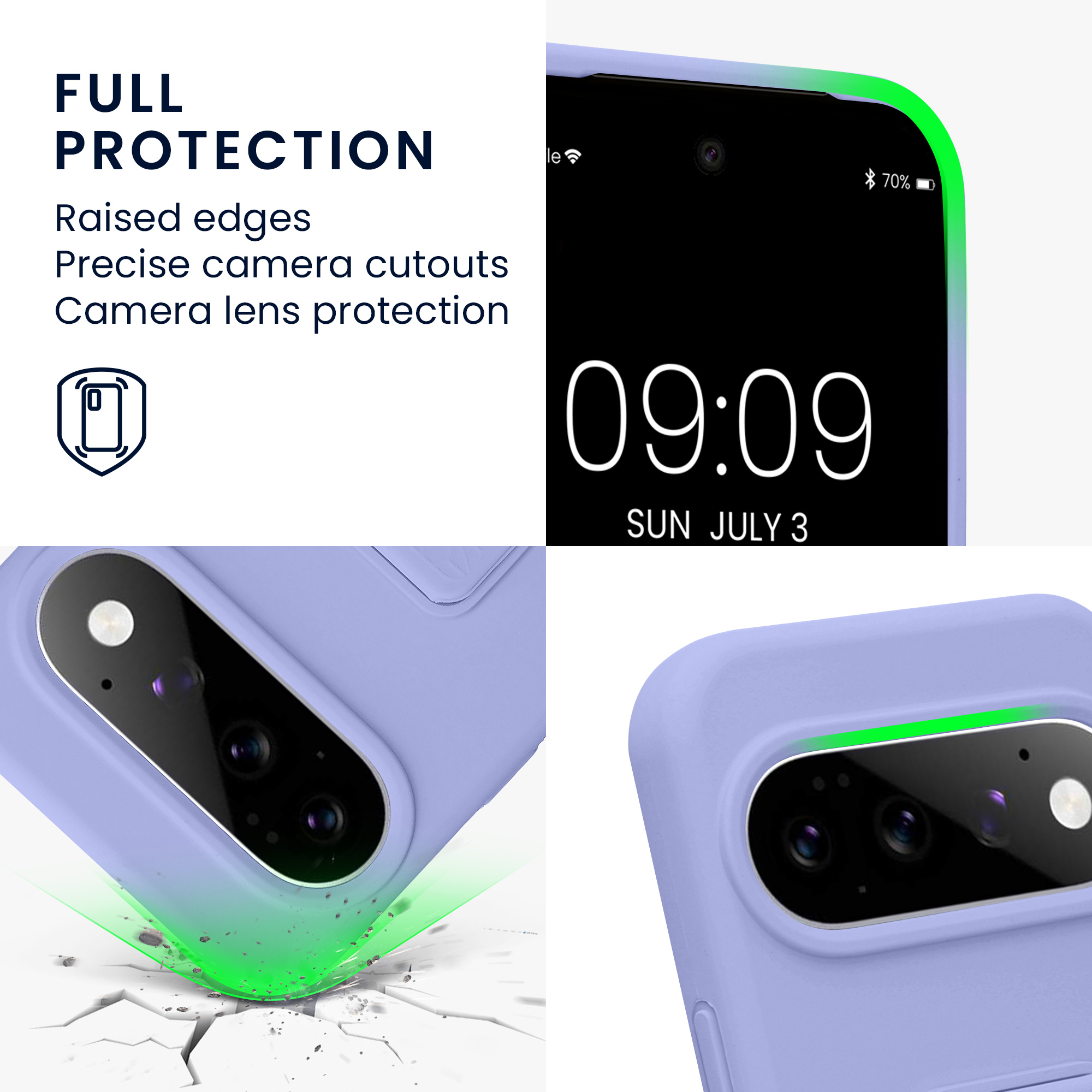 Pouzdro pro Google Pixel 11 kwmobile se stojánkem s poutkem silikonové - levandulová