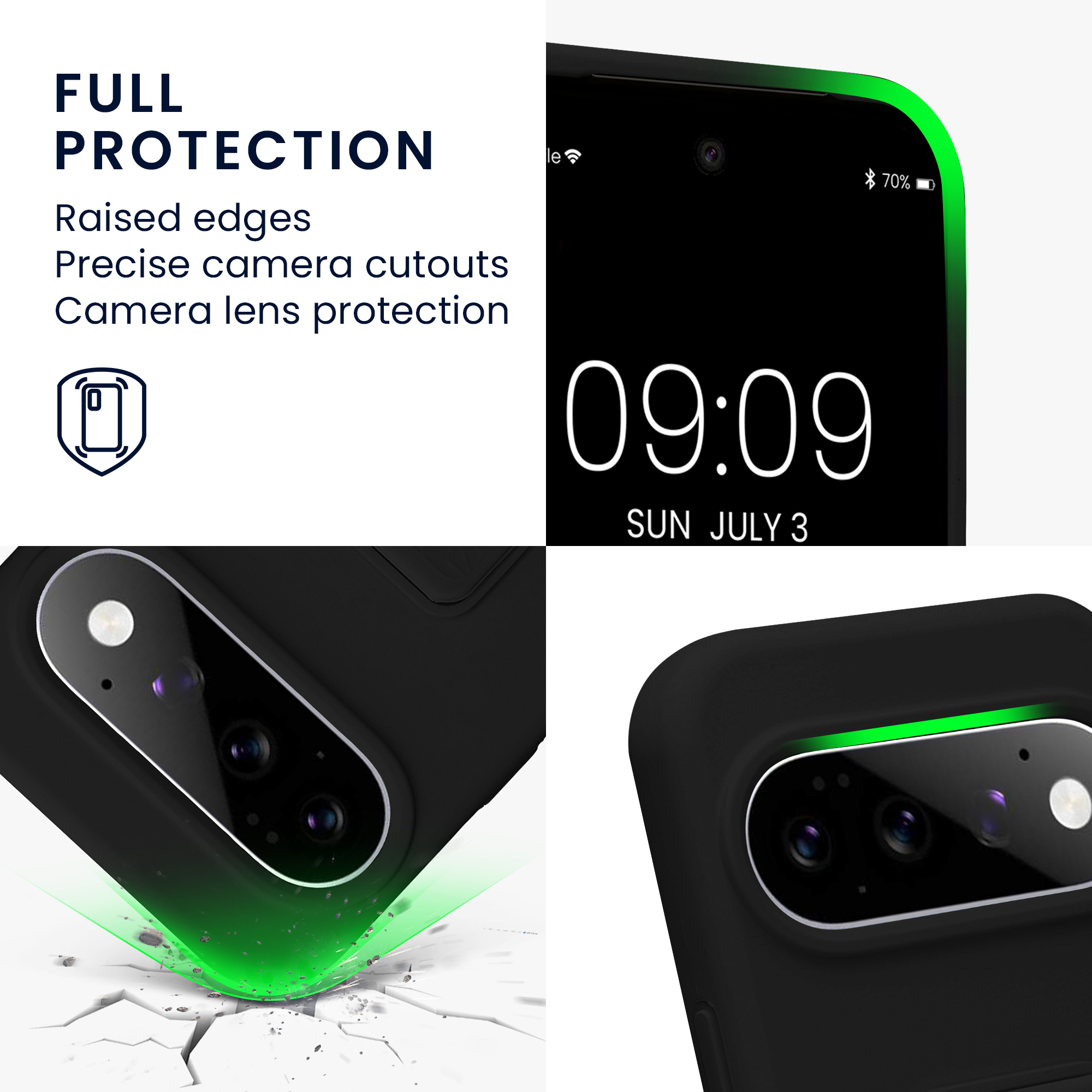 Pouzdro pro Google Pixel 11 kwmobile se stojánkem s poutkem silikonové - černá