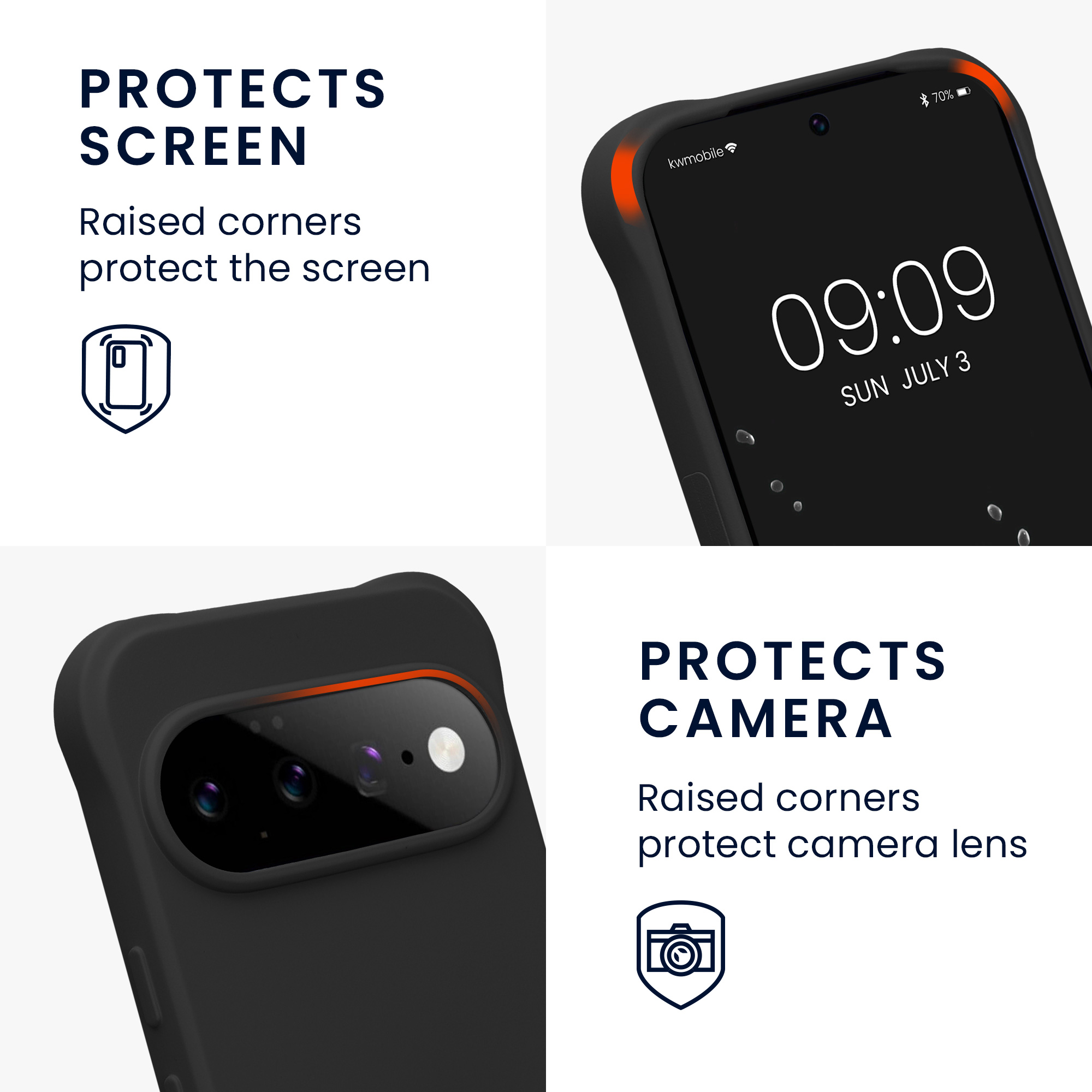Pouzdro s popruhem (crossbody) pro Google Pixel 11 kwmobile silikonové - černá