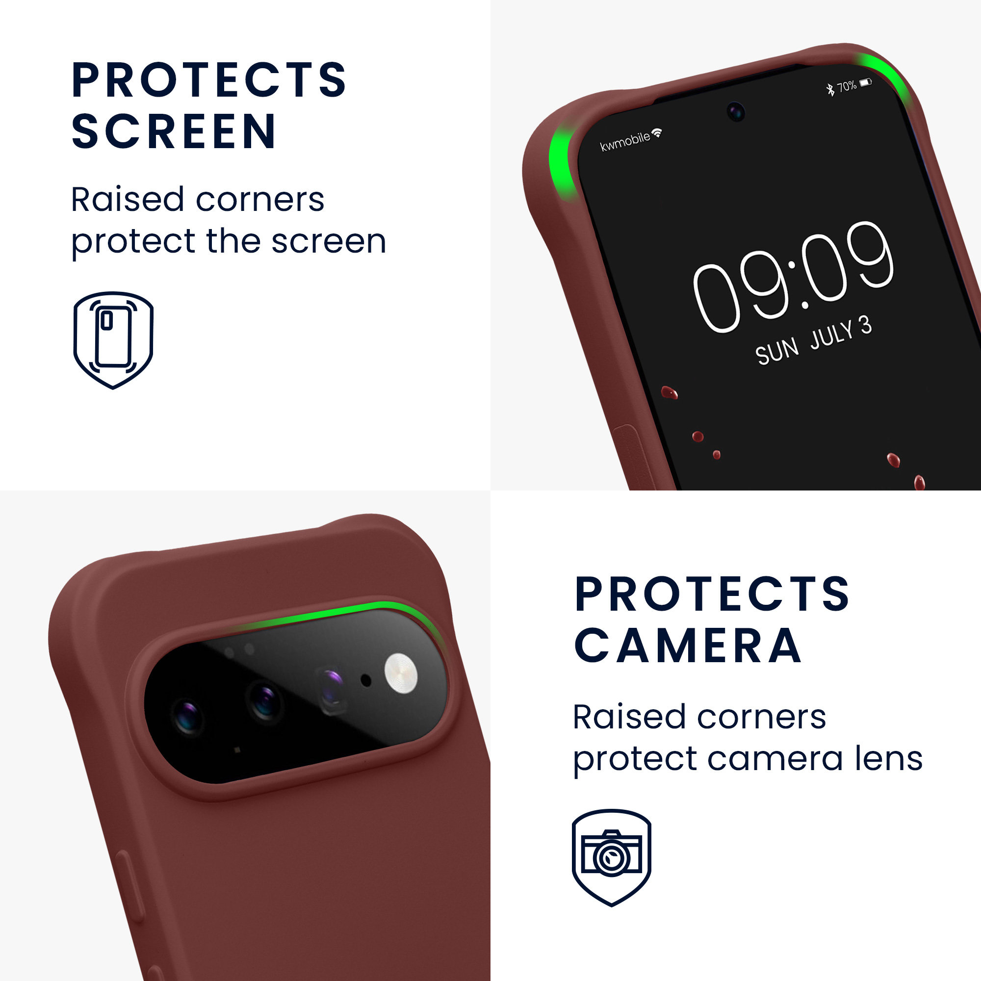 Pouzdro s popruhem (crossbody) pro Google Pixel 11 kwmobile silikonové - vínově fialová