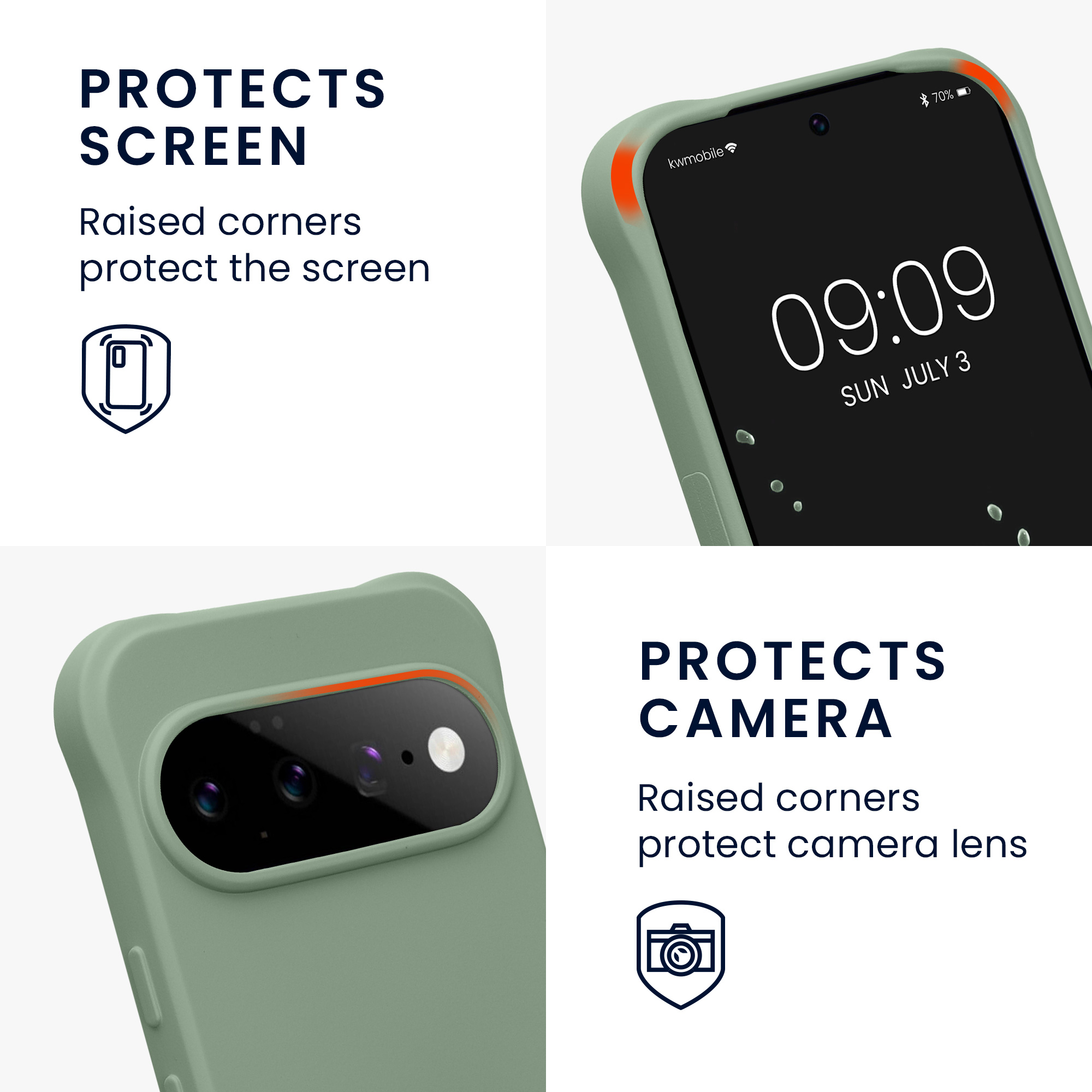 Pouzdro s popruhem (crossbody) pro Google Pixel 11 Pro XL kwmobile silikonové - šedozelená
