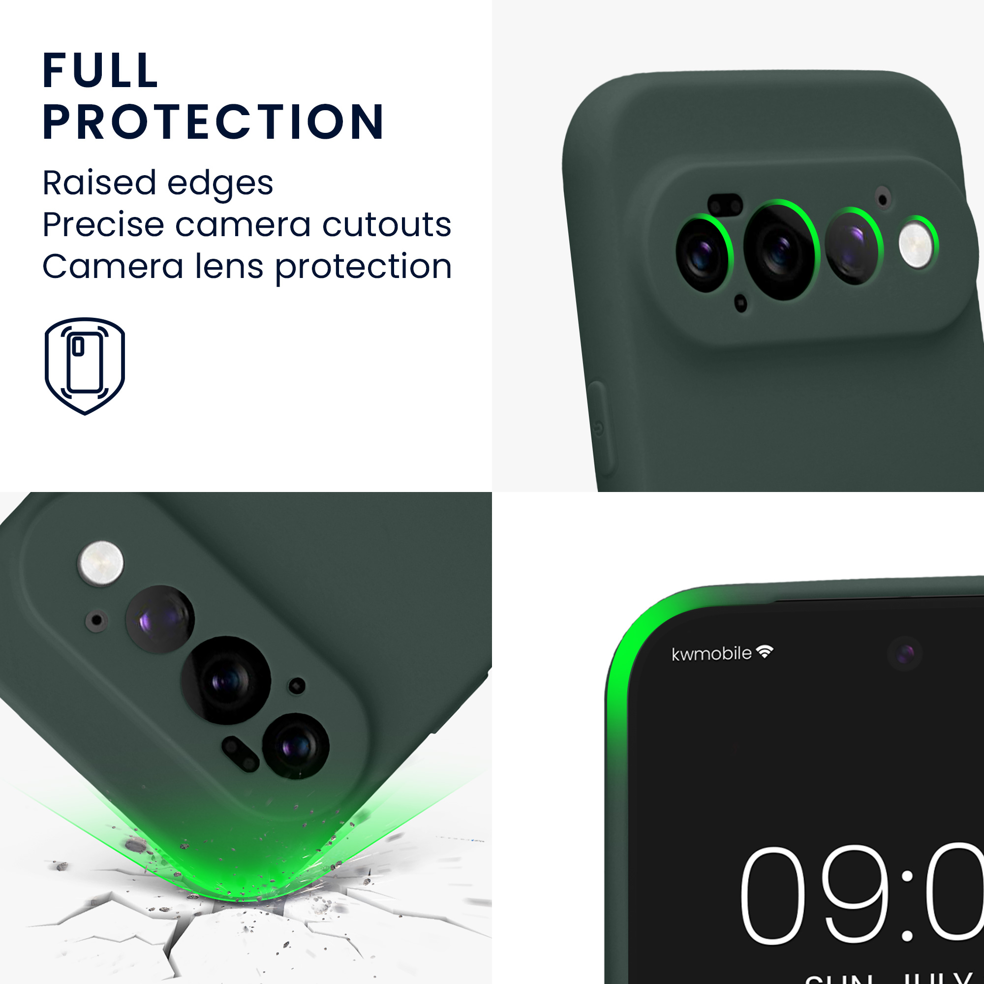 Pouzdro pro Google Pixel 11 Pro kwmobile tenké TPU - mechově zelená