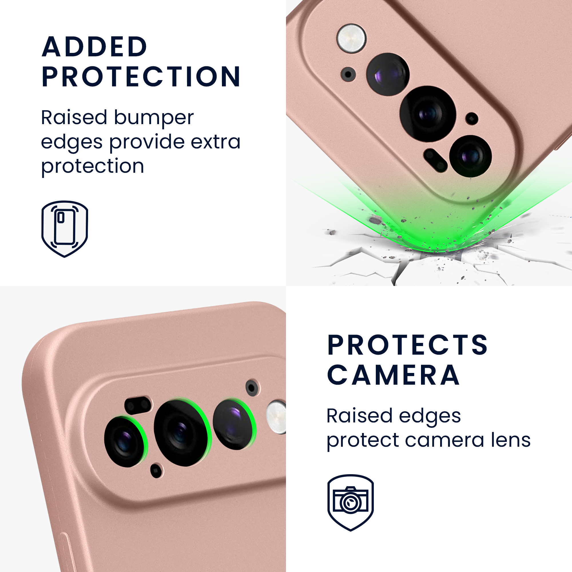 Pouzdro pro Google Pixel 11 Pro kwmobile metalické TPU - metalická růžové zlato