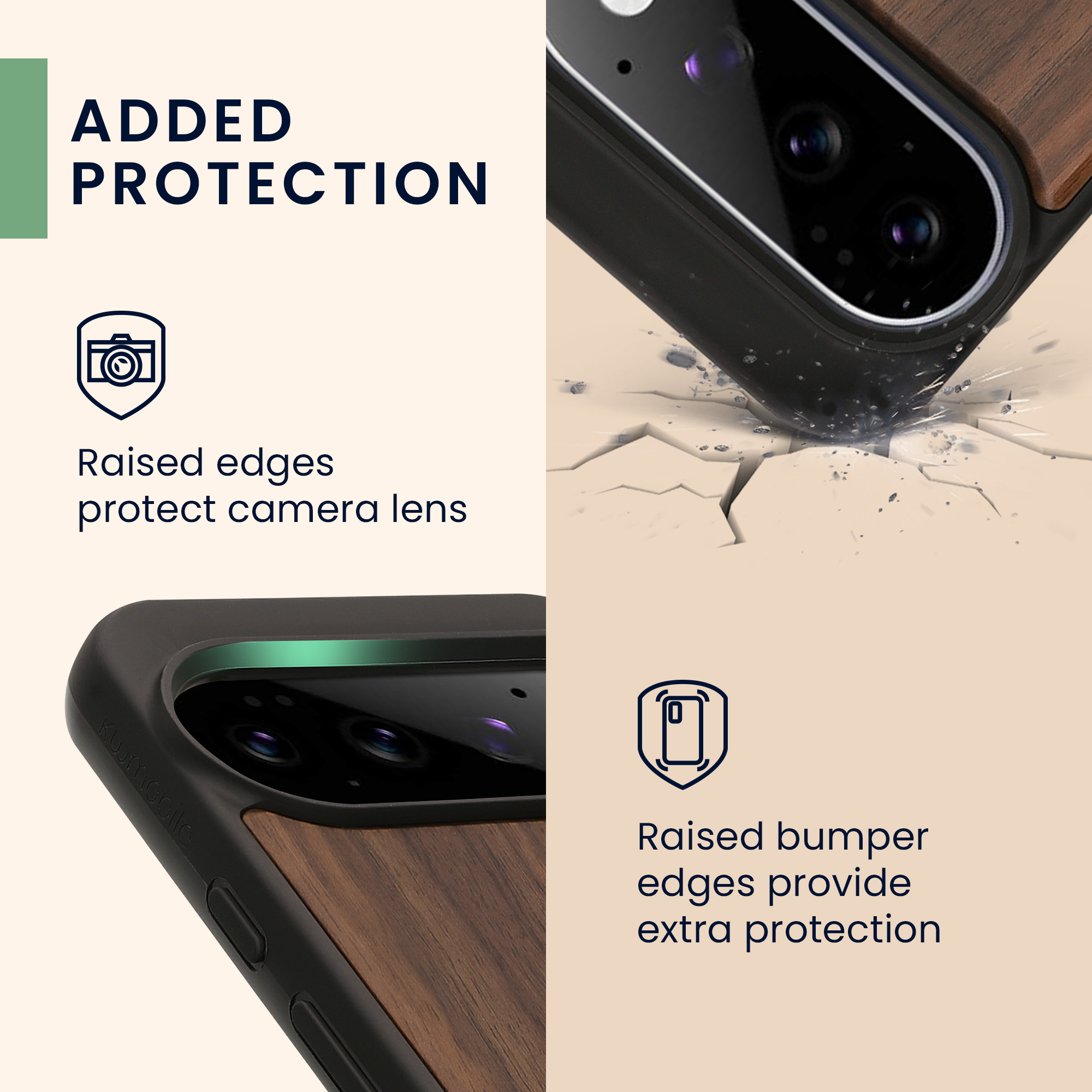Dřevěné pouzdro pro Google Pixel 11 Pro kwmobile - tvrdý obal v tmavě hnědé barvě