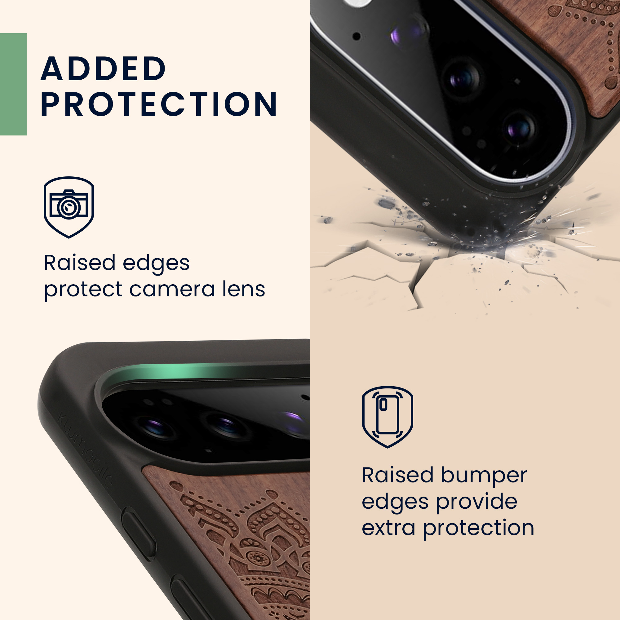 Dřevěné pouzdro pro Google Pixel 11 Pro kwmobile - tvrdý obal v tmavě hnědé barvě