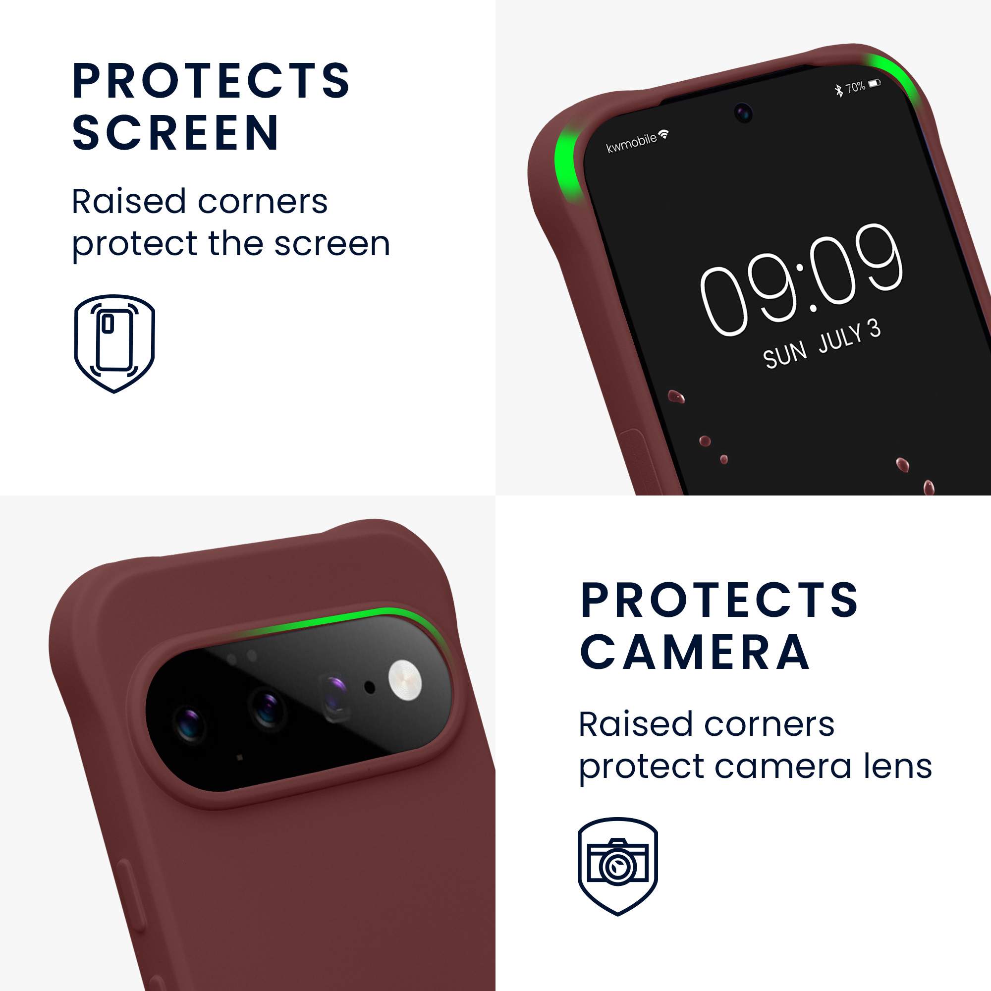 Pouzdro s popruhem (crossbody) pro Google Pixel 11 Pro kwmobile silikonové - vínově fialová