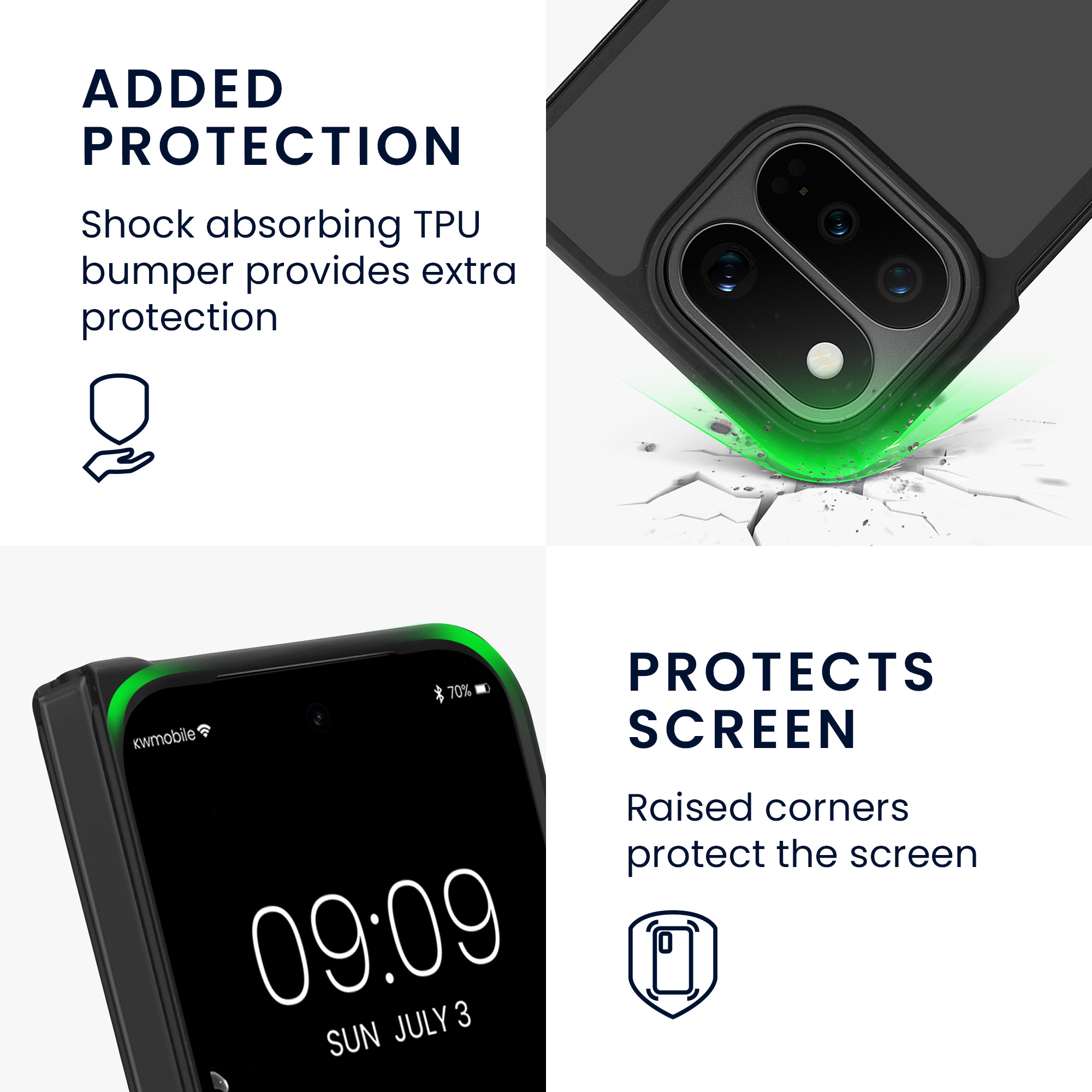 Pouzdro pro Google Pixel 11 Pro Fold kwmobile TPU - černá / matný transparentní