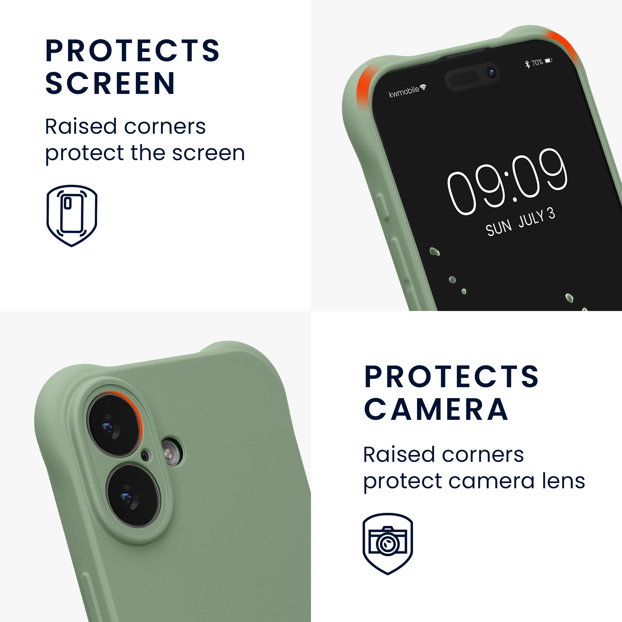 Pouzdro s popruhem (crossbody) pro Apple iPhone 17 kwmobile silikonové - šedozelená