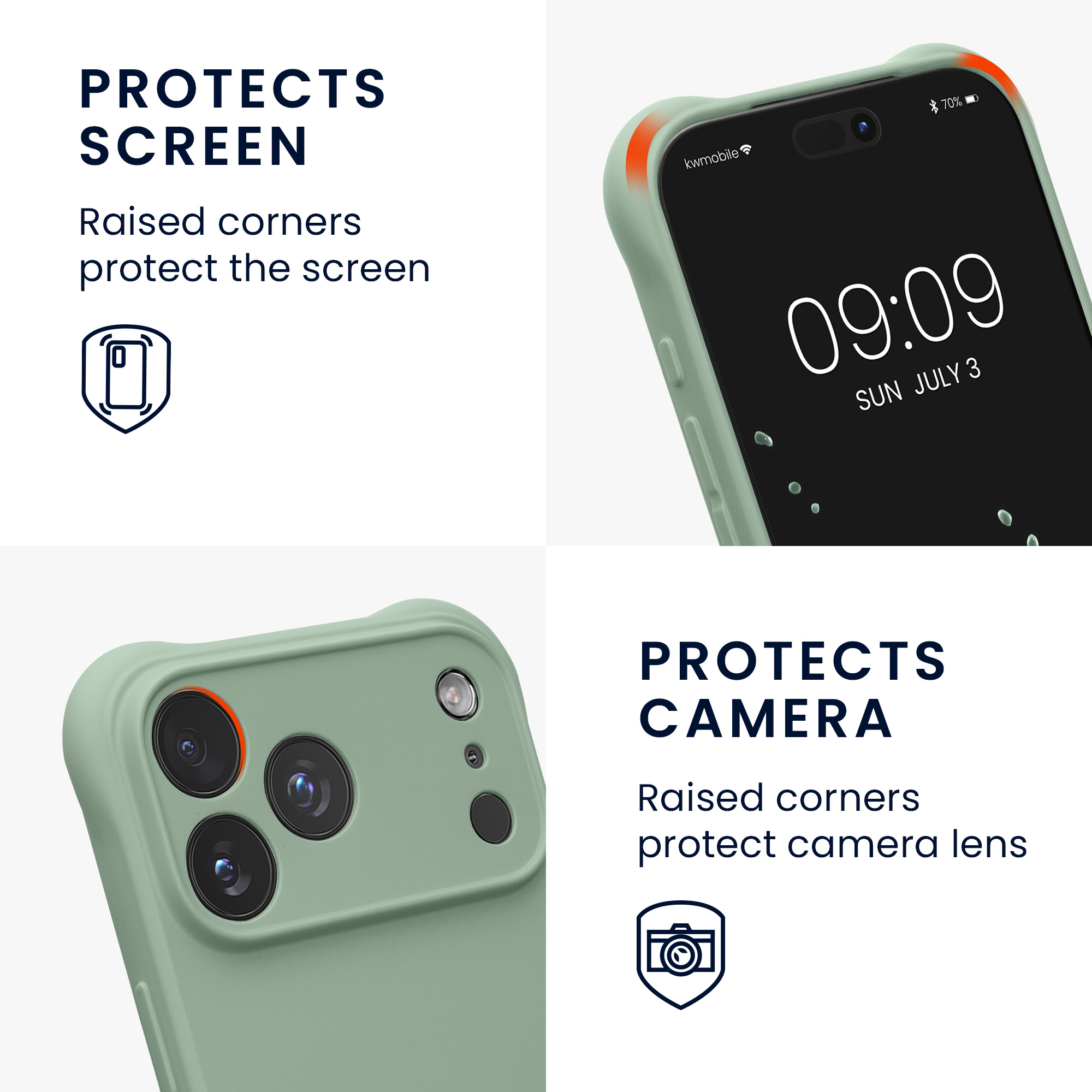 Pouzdro s popruhem (crossbody) pro Apple iPhone 18 Pro Max / iPhone 17 Pro Max kwmobile silikonové - šedozelená