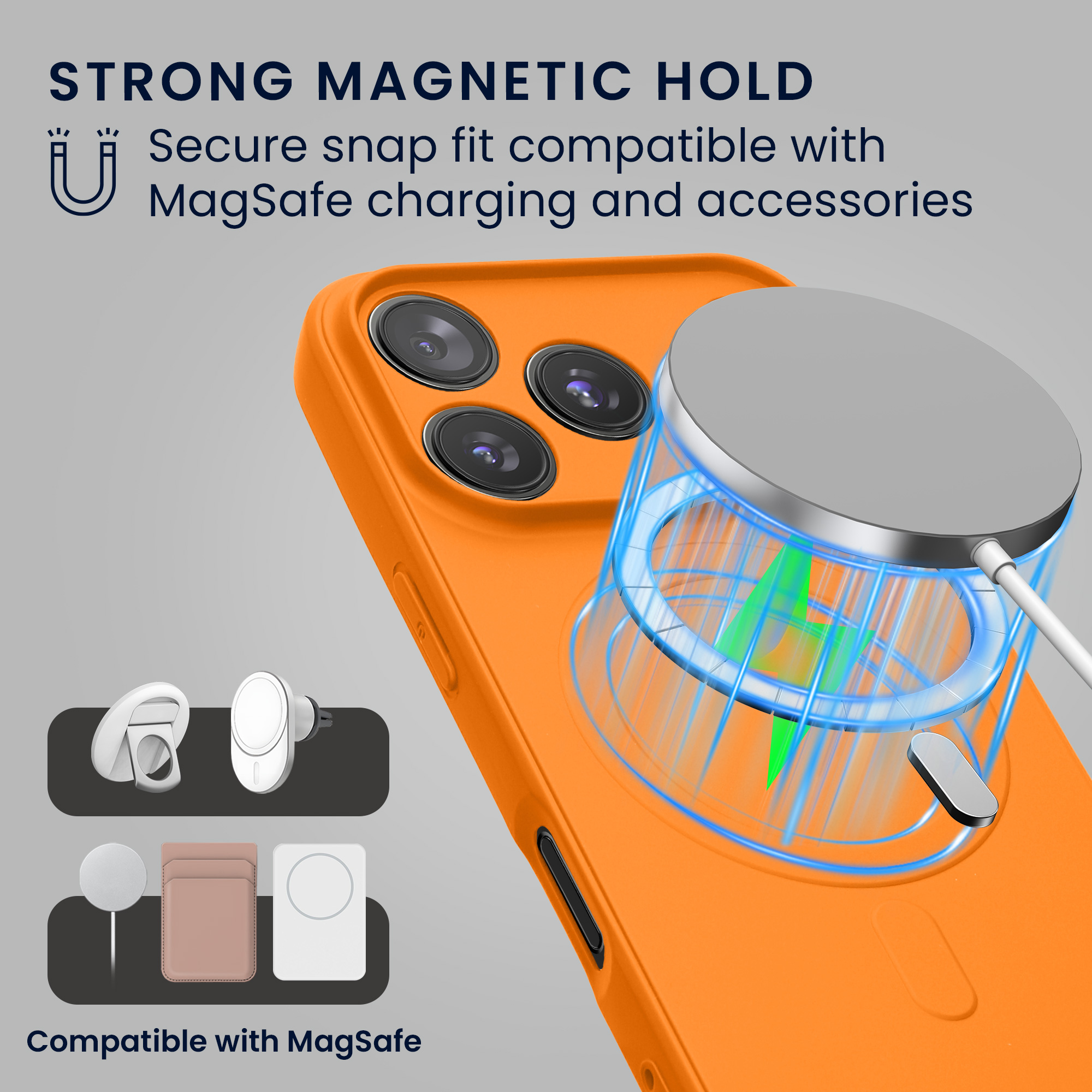 Kryt s MagSafe na mobil Apple iPhone 18 Pro / 17 Pro - kwmobile, ovocný oranžový
