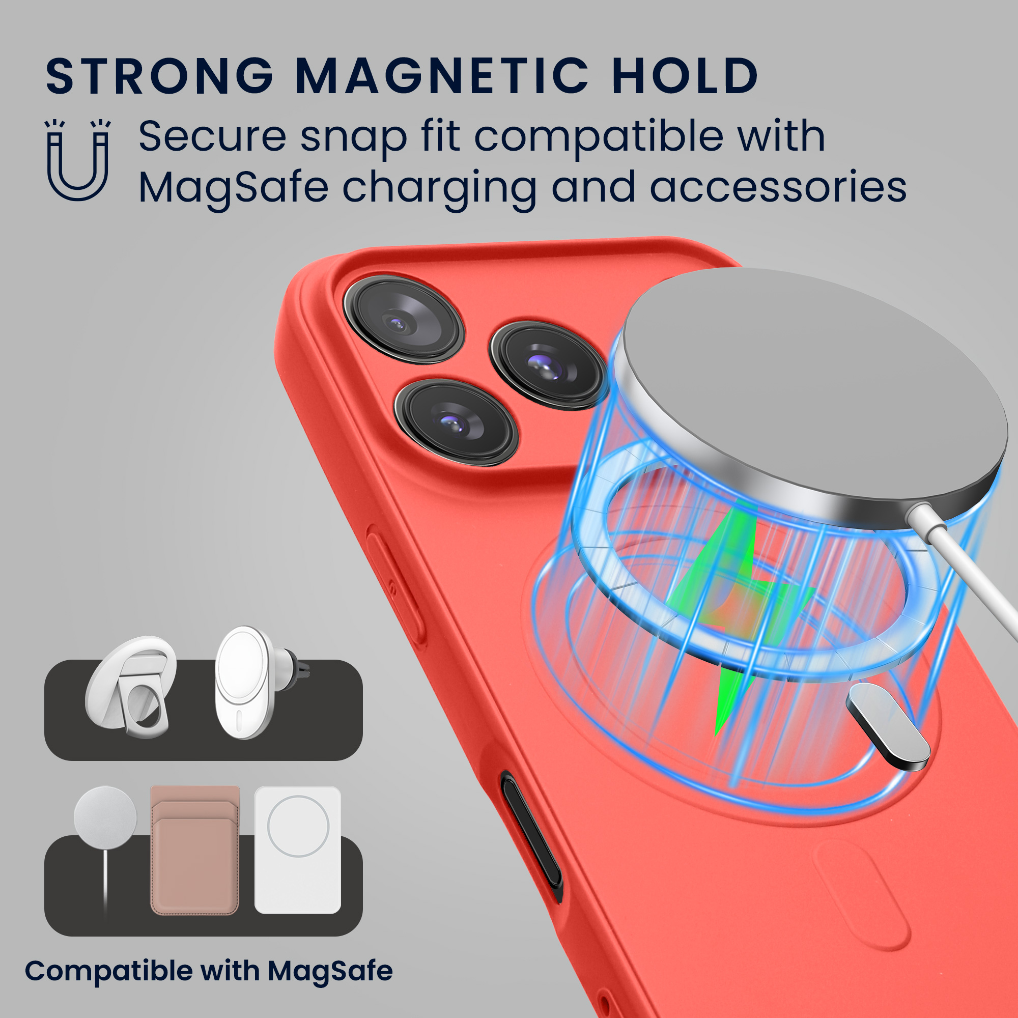 Kryt s MagSafe na mobil Apple iPhone 18 Pro / 17 Pro - kwmobile, neonově korálový