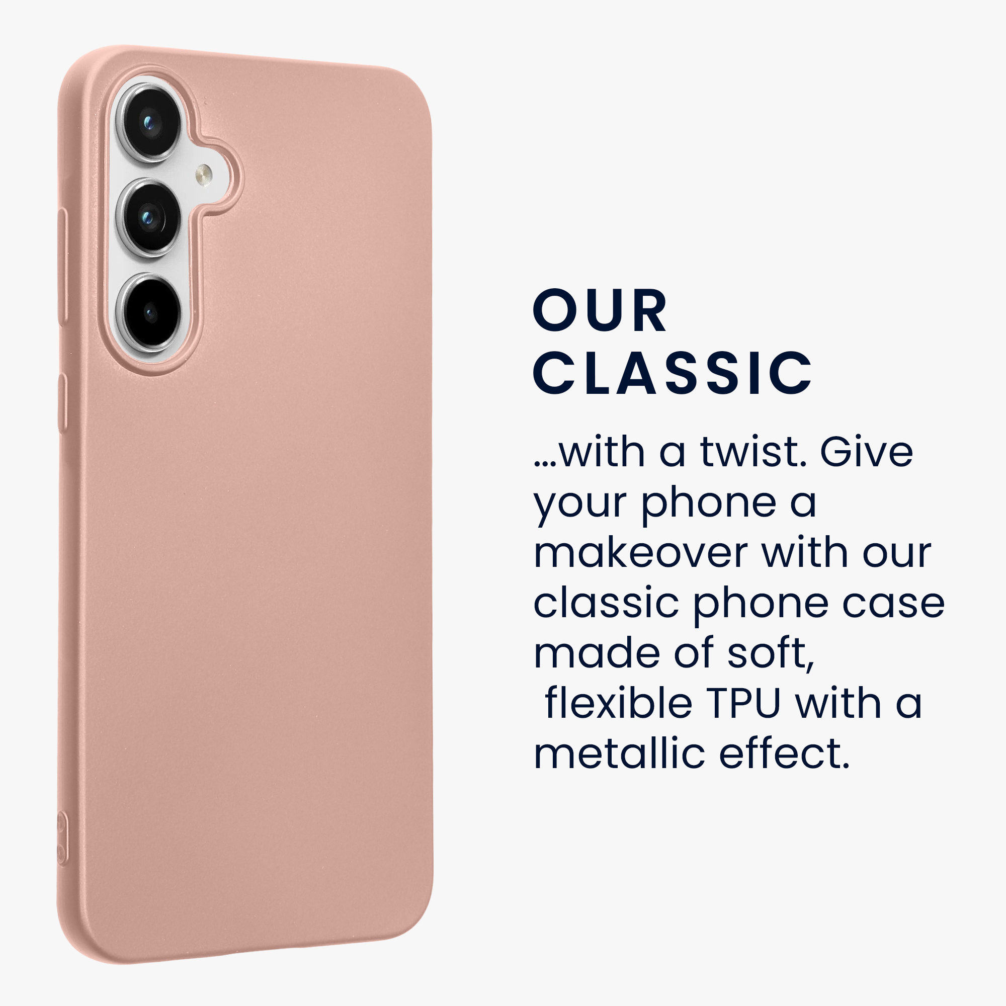 Kryt na mobil Samsung Galaxy A55 5G kwmobile TPU metalický Metalická růžová zlatá