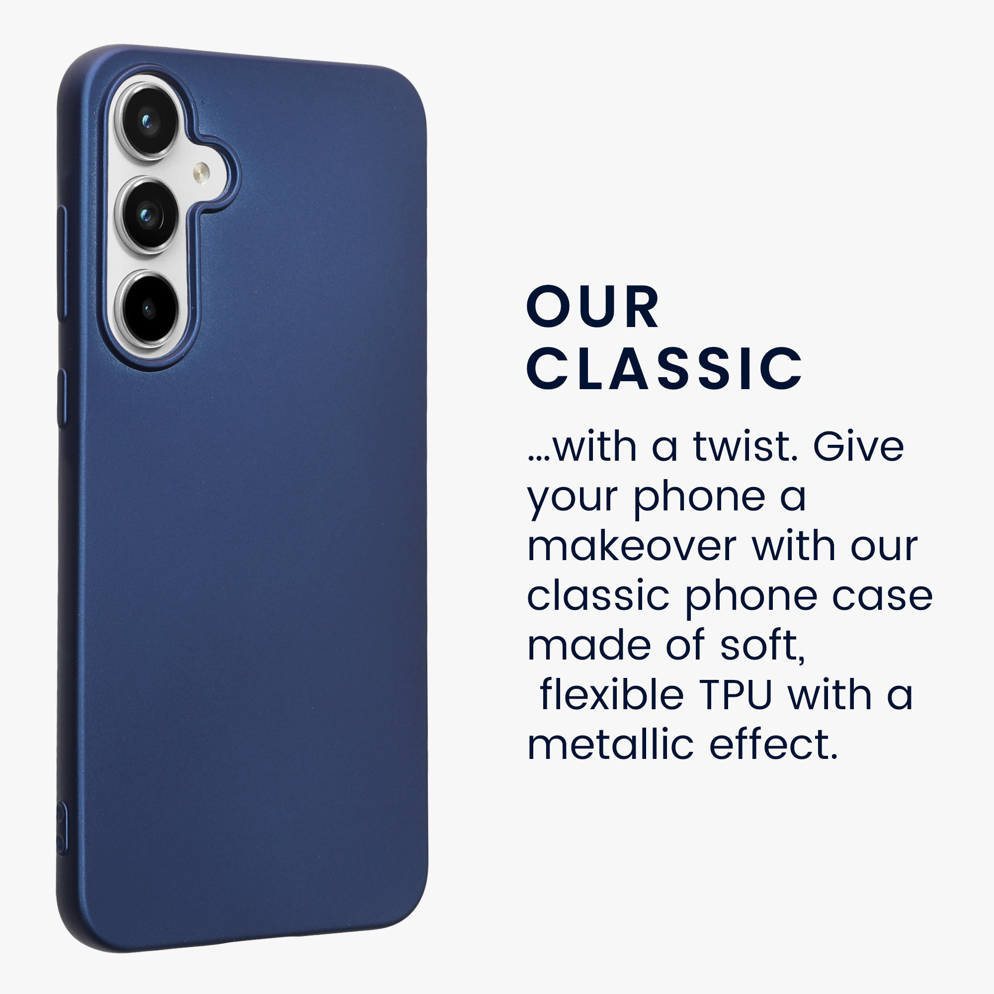 Kryt na mobil Samsung Galaxy A55 5G kwmobile TPU metalický Metalická modrá