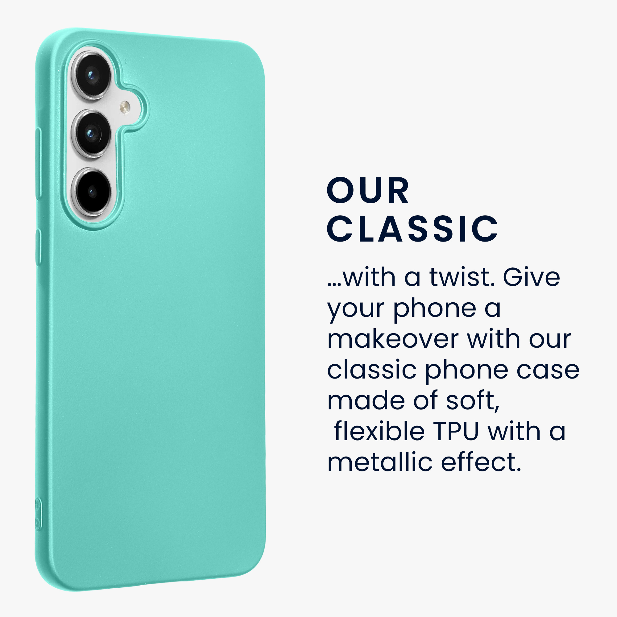 Kryt na mobil Samsung Galaxy A55 5G kwmobile TPU metalický Metalická tyrkysová