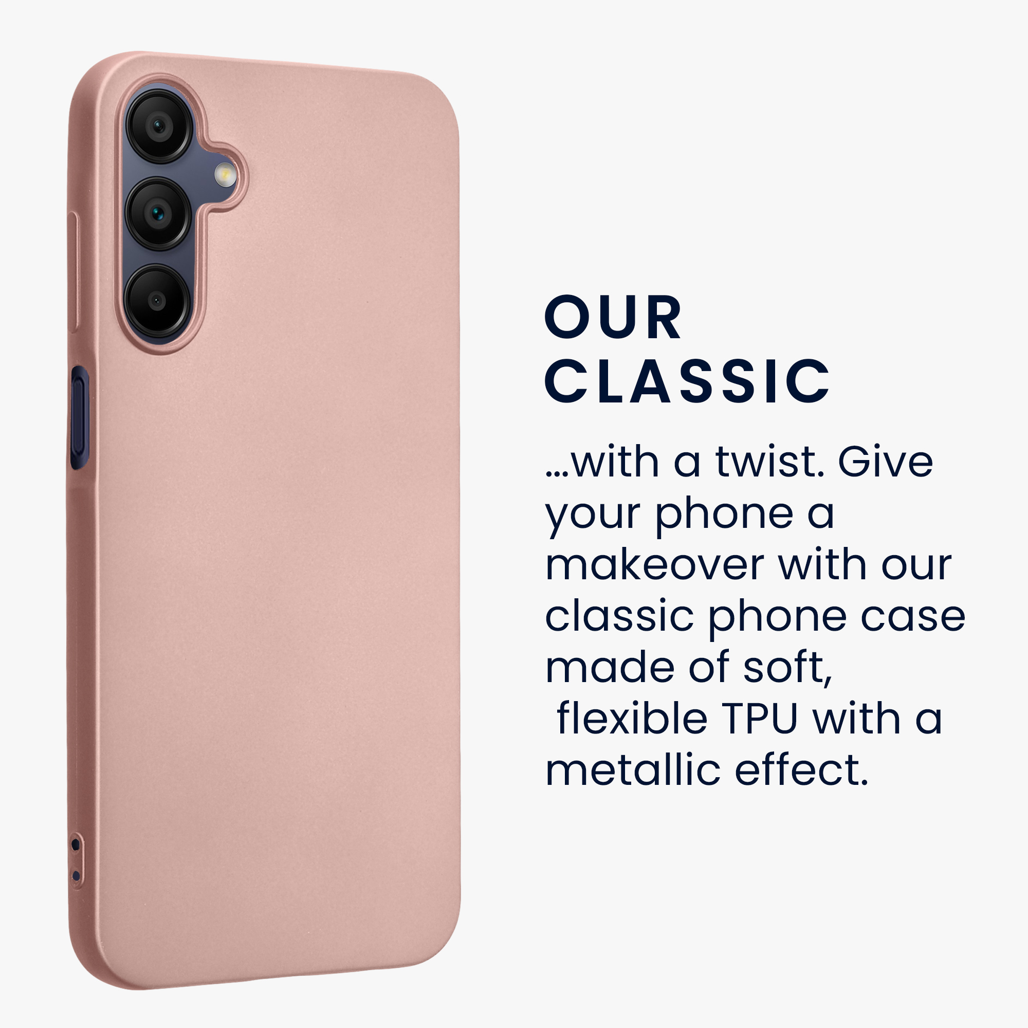 Kryt na mobil Samsung Galaxy A15 5G kwmobile TPU metalický Metalická růžová zlatá