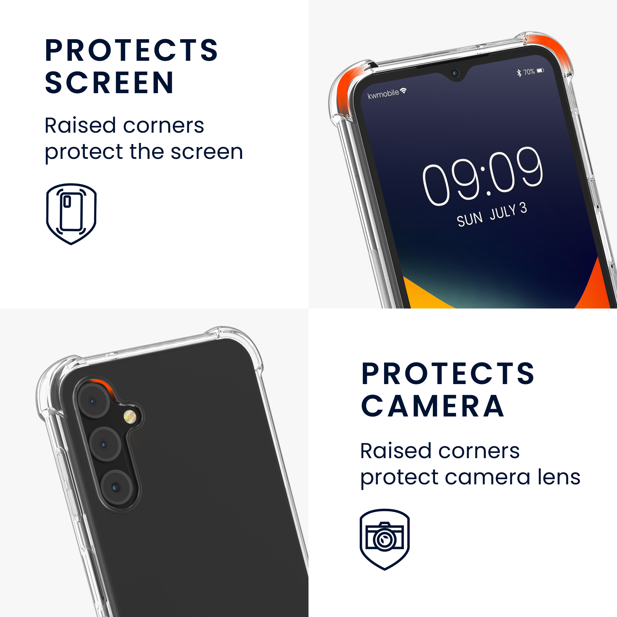 Crossbody kryt na mobil Samsung Galaxy A15 5G kwmobile se šňůrkou Černá / transparen