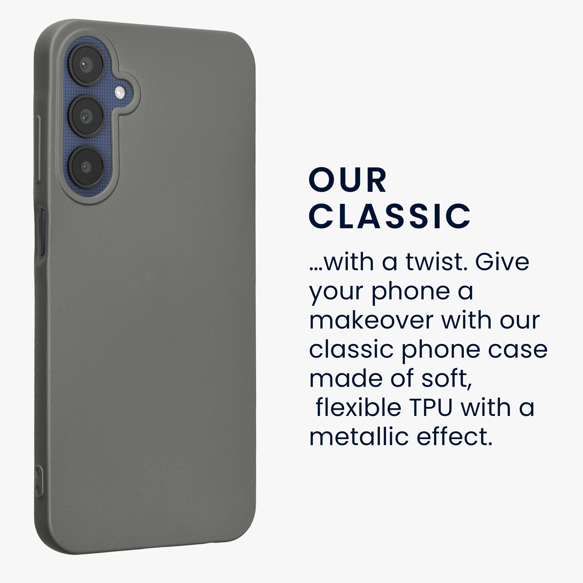 Kryt na mobil Samsung Galaxy A25 kwmobile TPU metalický Metalická šedá