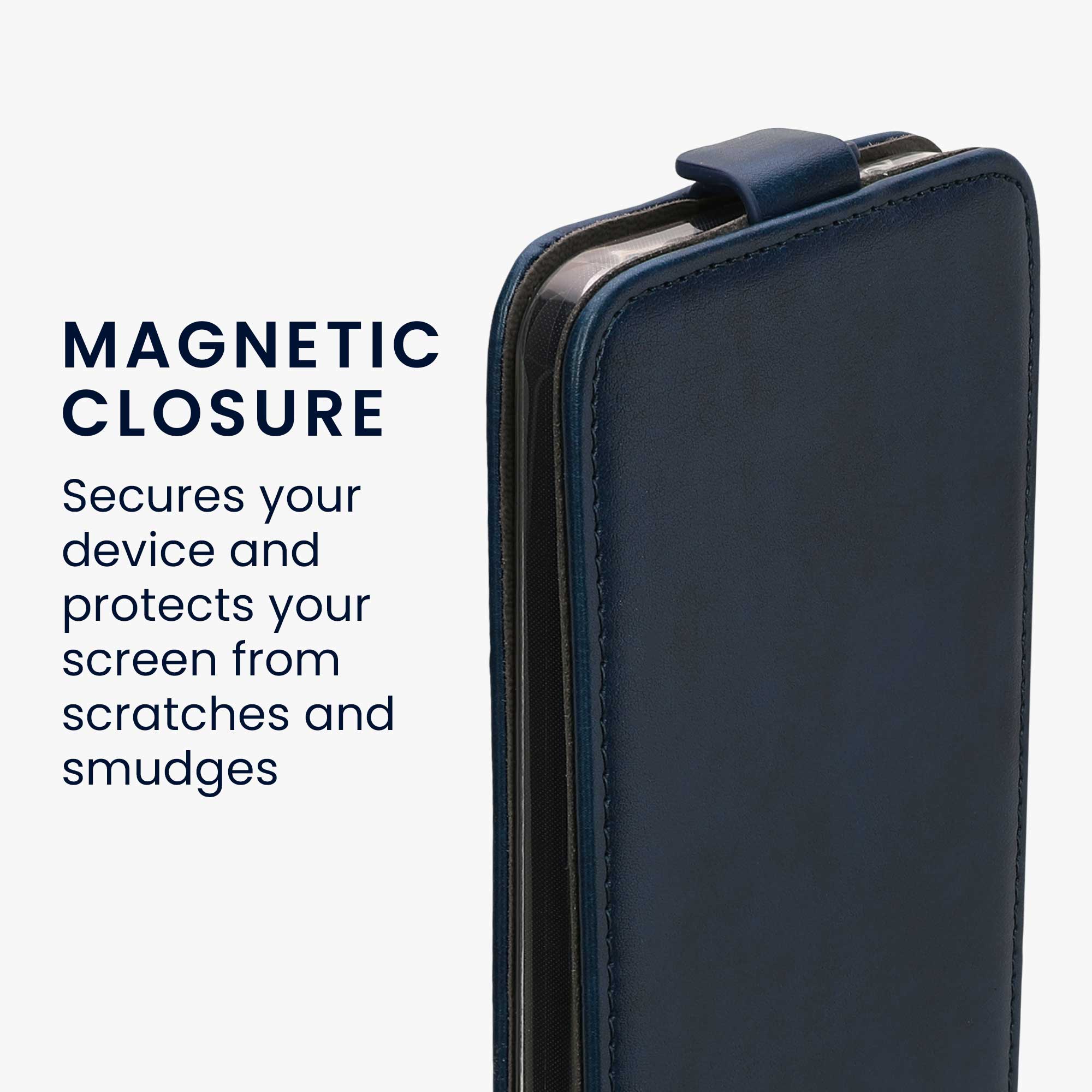 Flip pouzdro Samsung Galaxy A55 5G kwmobile PU kůže vertikální s magnetem Tmavě modrá
