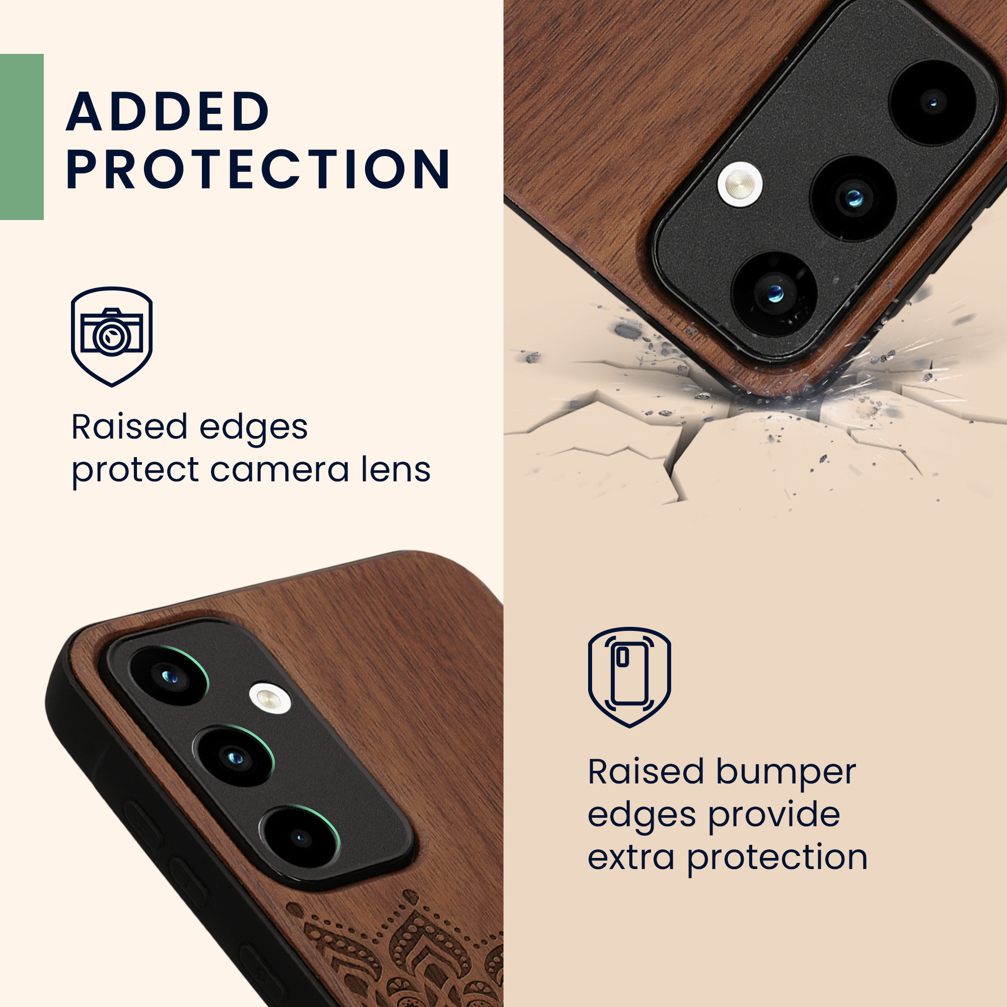 Dřevěný kryt na mobil Samsung Galaxy A55 5G kwmobile TPU rámeček Tmavě hnědá