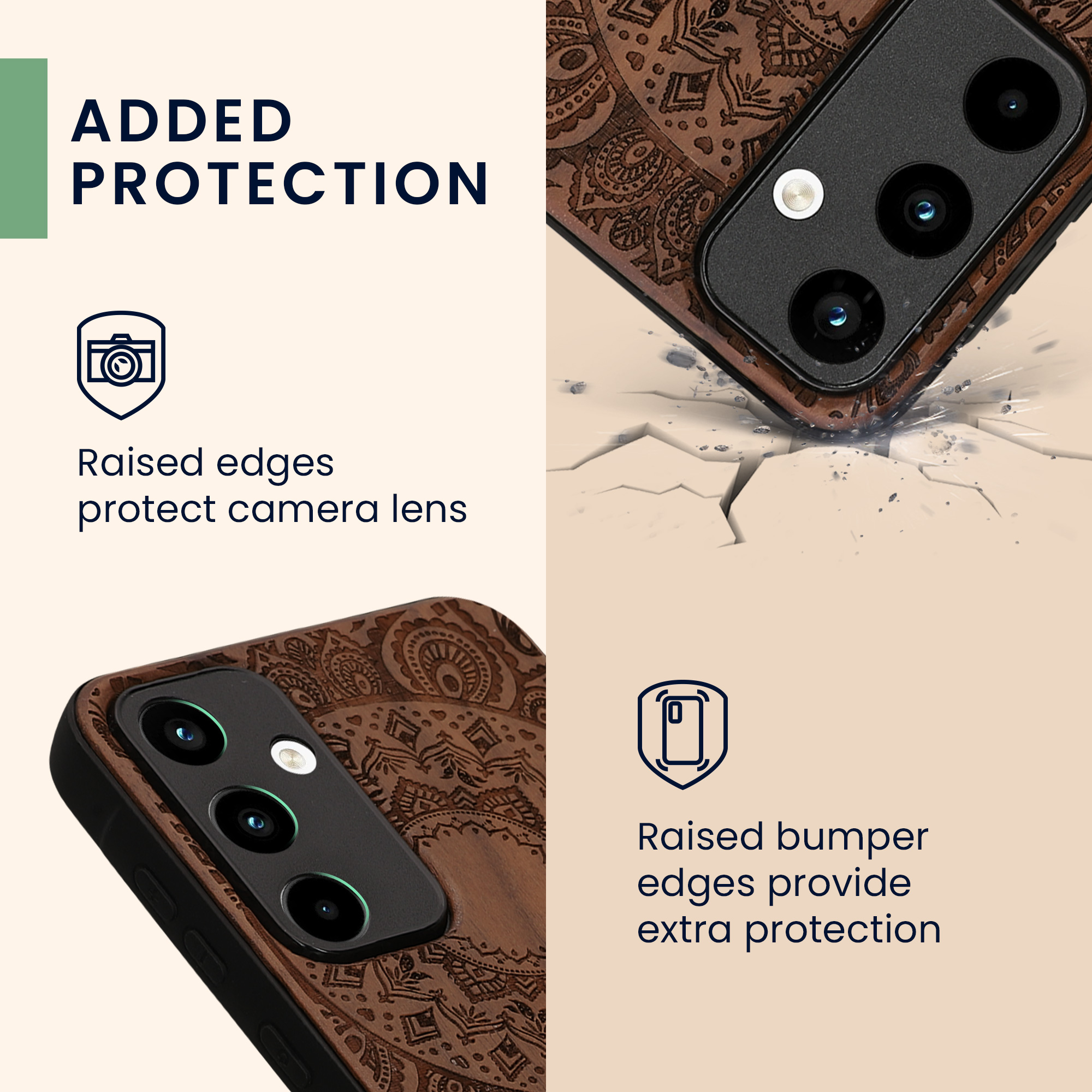 Dřevěný kryt na mobil Samsung Galaxy A55 5G kwmobile TPU rámeček Tmavě hnědá