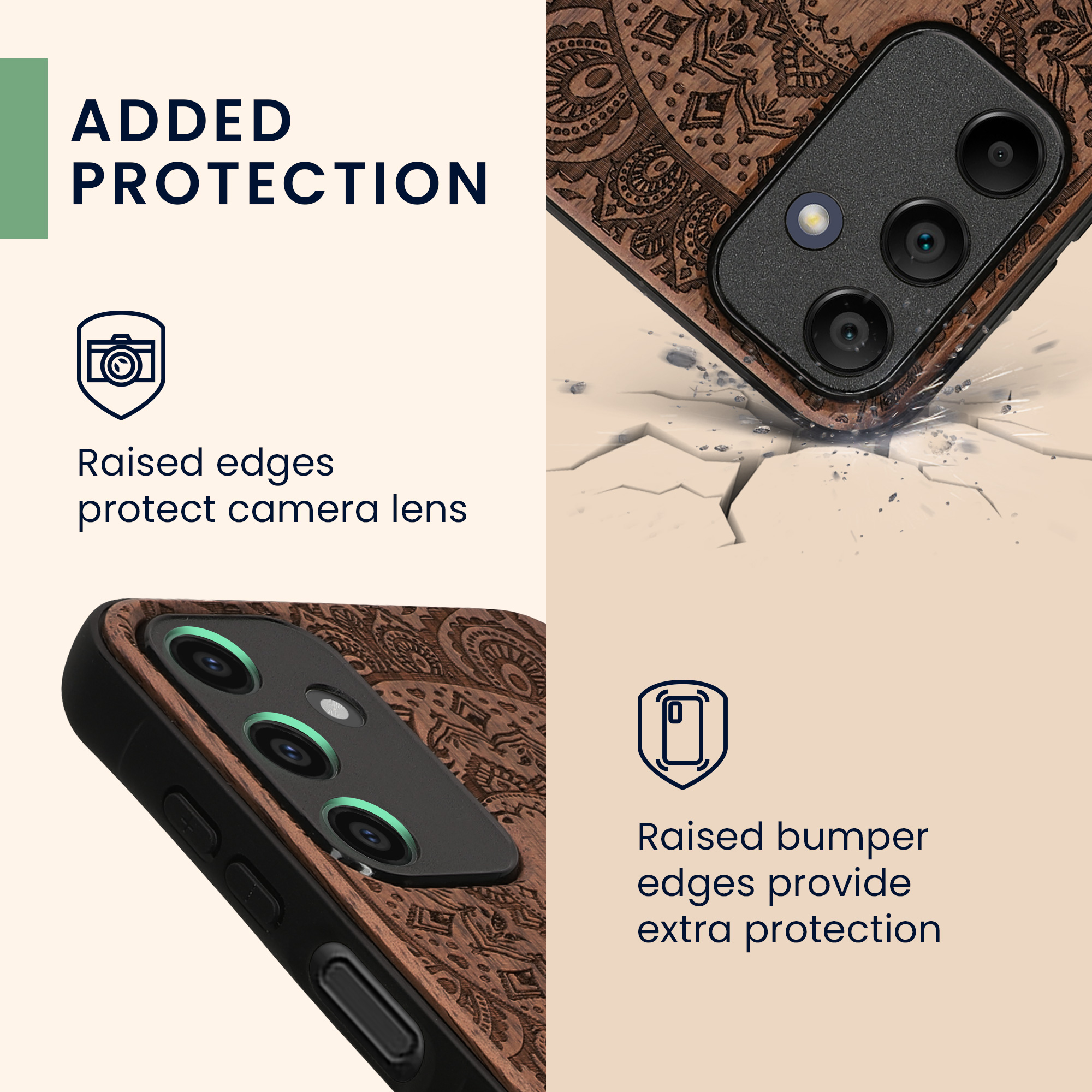 Dřevěný kryt na mobil Samsung Galaxy A15 5G kwmobile TPU rámeček Tmavě hnědá