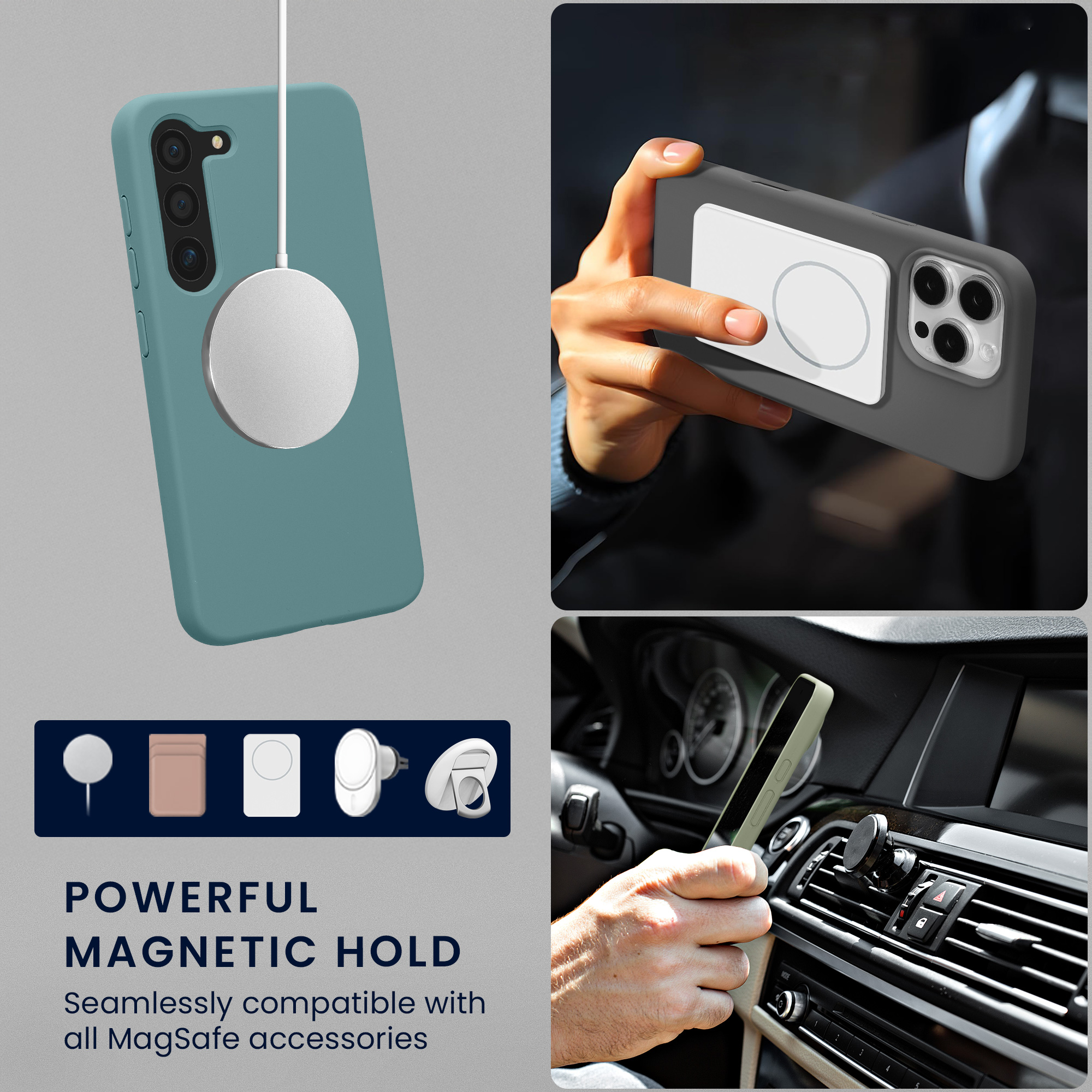 MagSafe kryt na mobil Galaxy S23 kwmobile Arctic Night