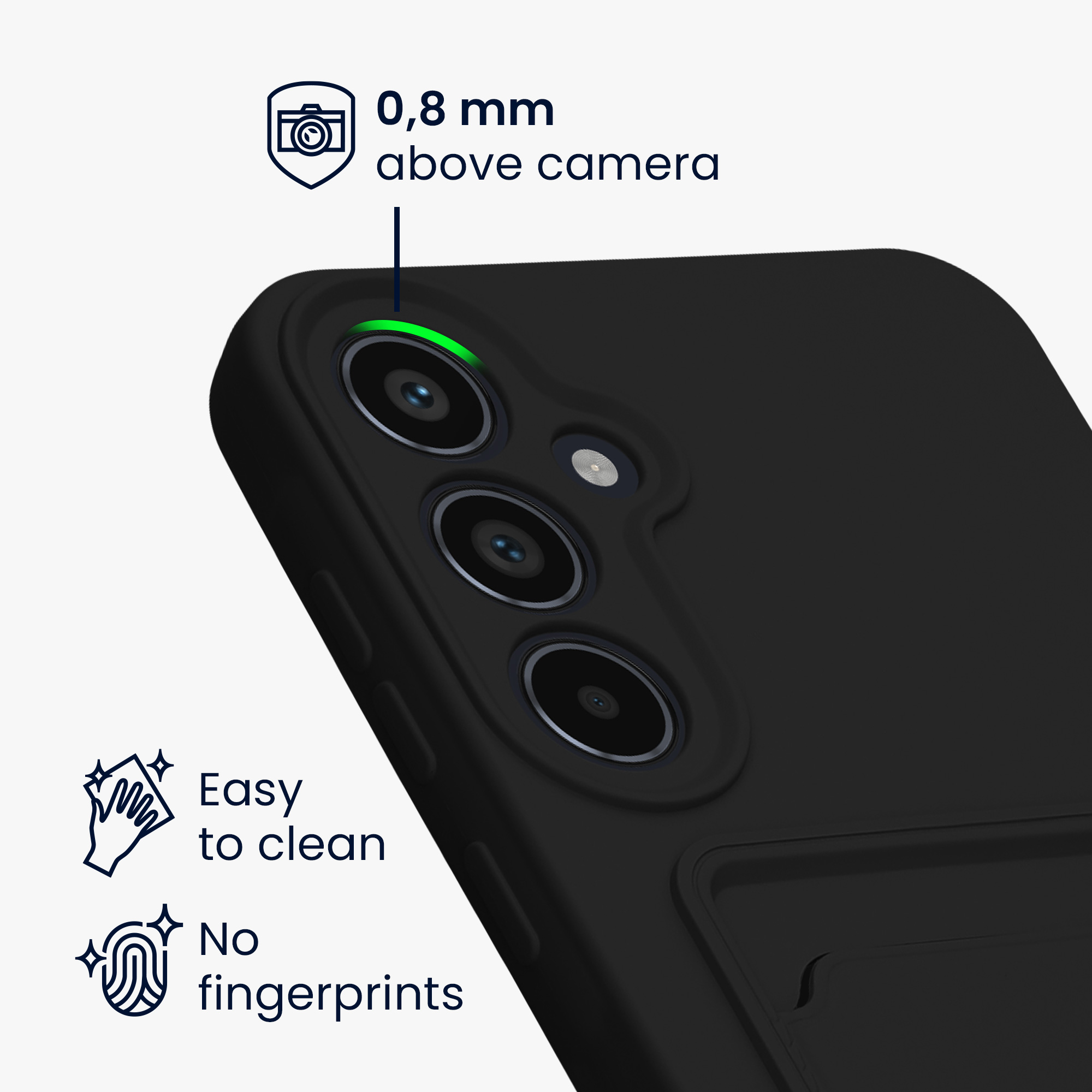 Kryt na mobil Samsung Galaxy A55 5G kwmobile TPU s přihrádkou na kartu Černá