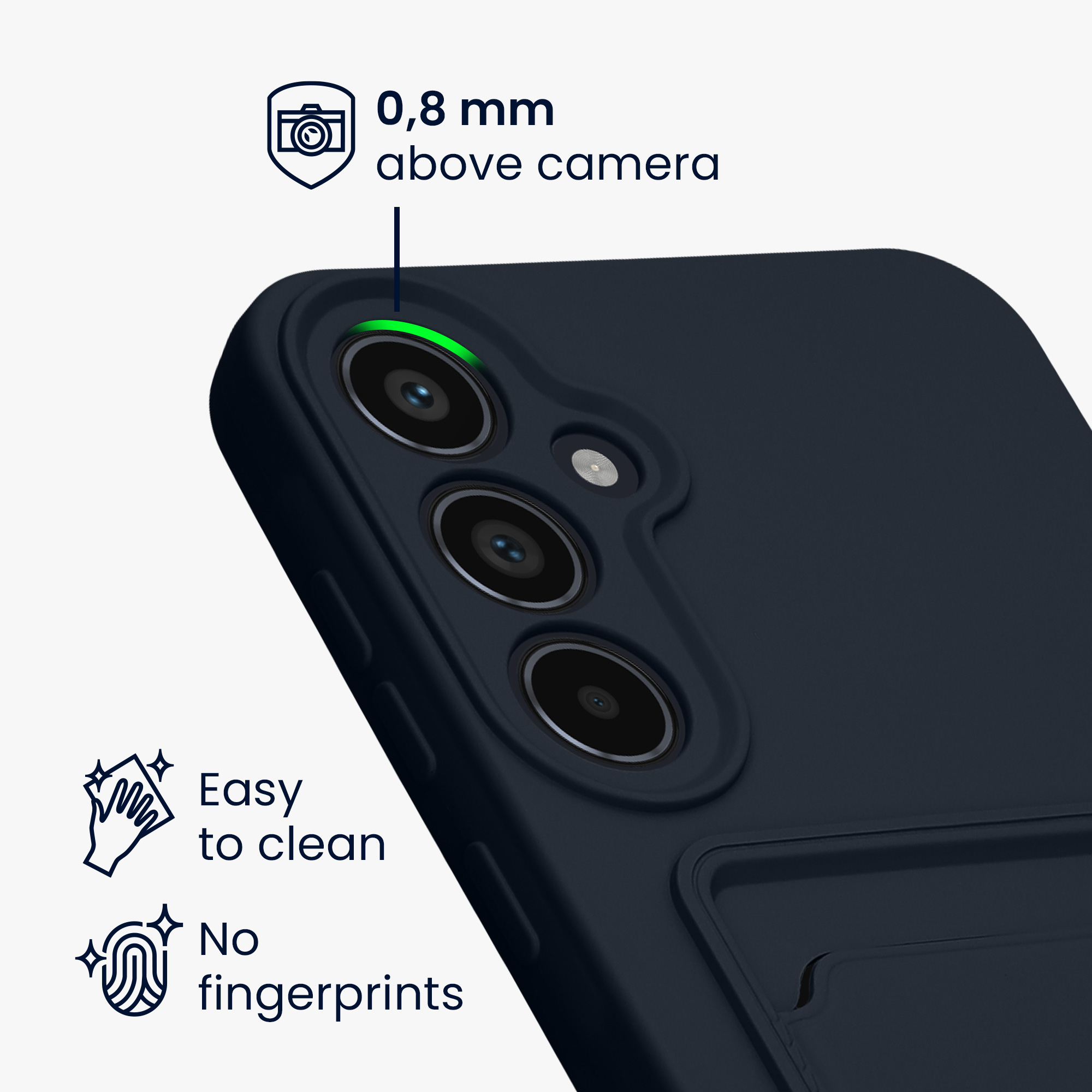 Kryt na mobil Samsung Galaxy A55 5G kwmobile TPU s přihrádkou na kartu Tmavě modrá
