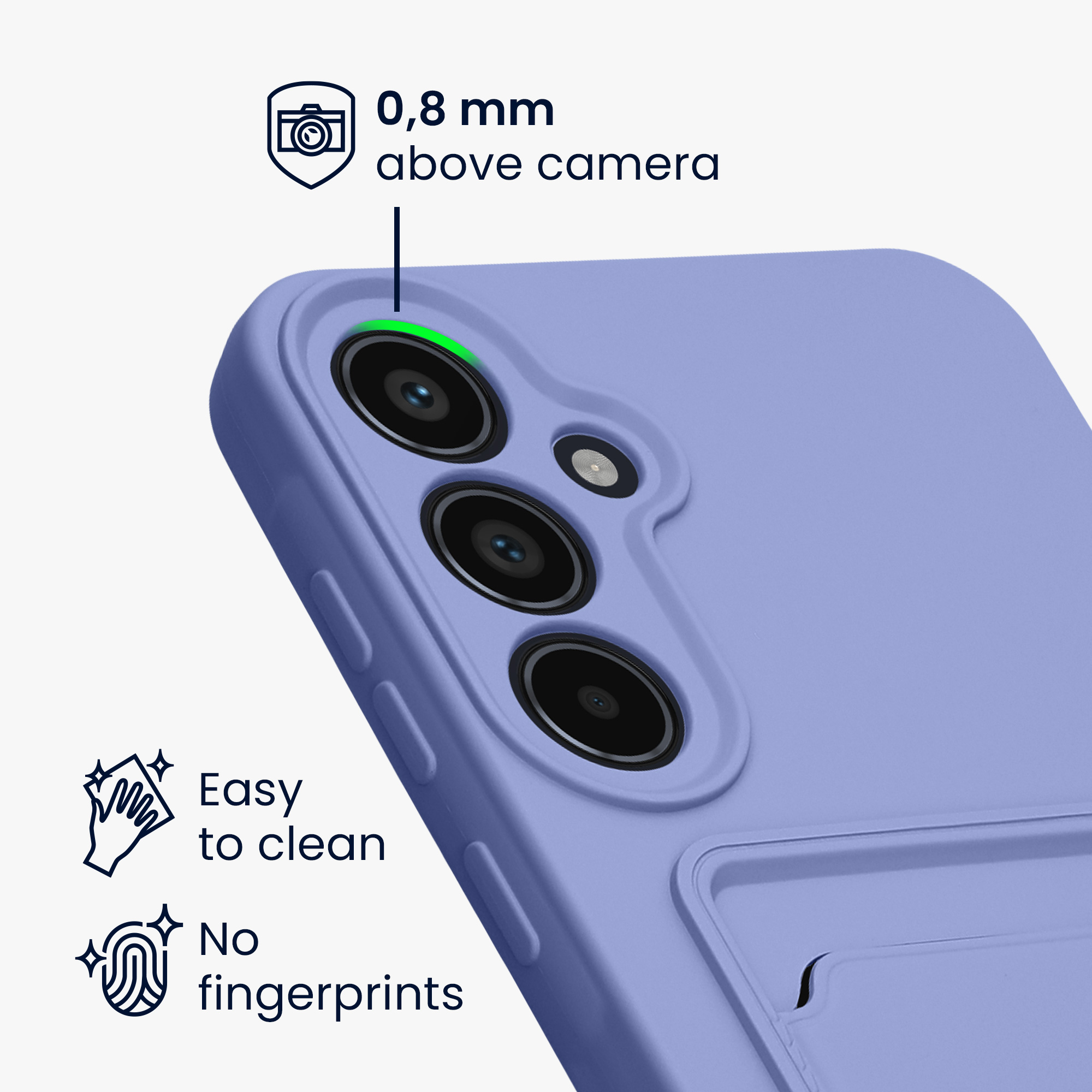 Kryt na mobil Samsung Galaxy A55 5G kwmobile TPU s přihrádkou na kartu Levandulová