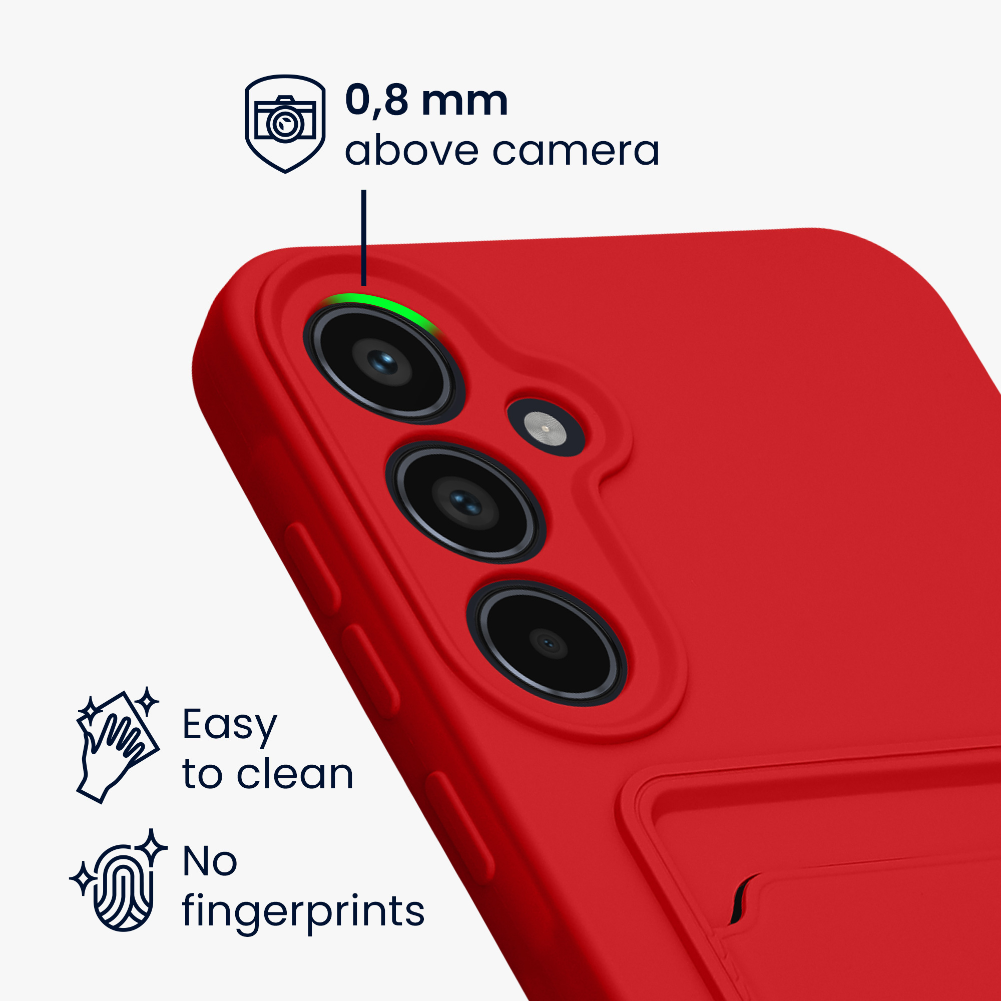Pouzdro pro Samsung Galaxy A55 5G s přihrádkou na kartu kwmobile kapsa na kartu TPU - červená